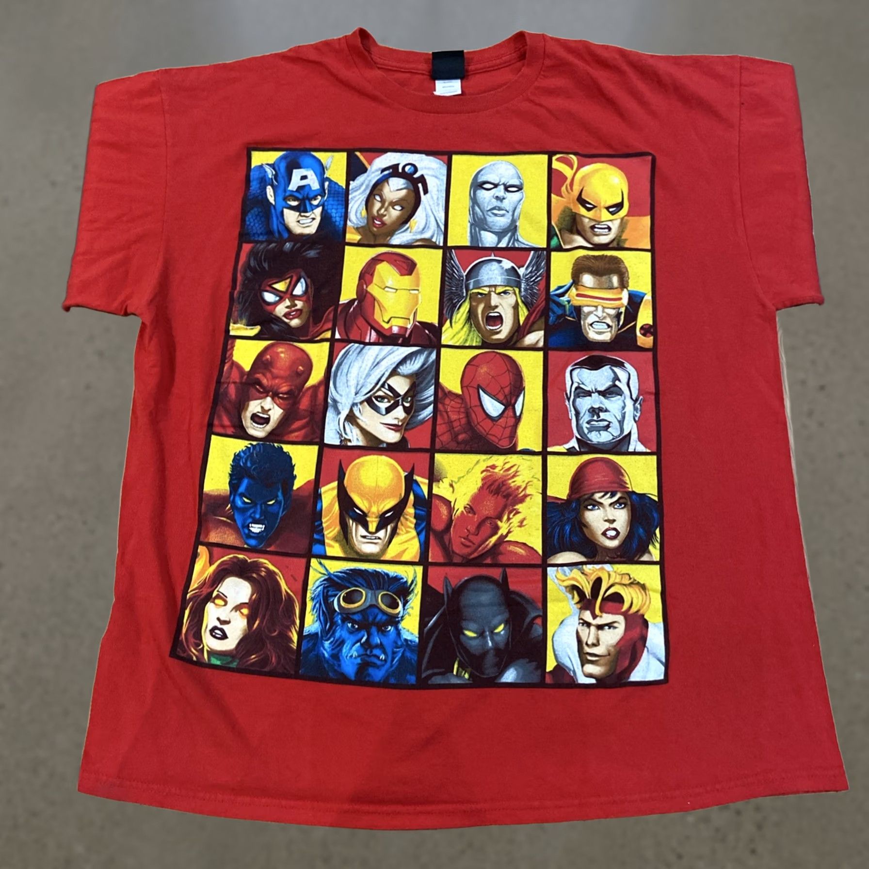 Vintage VTG Marvel Shirt Men XL Red Graphic Print Avengers Captain America Iron Man Spider-Man Thor Y2K Movie Mad Engine T-Shirt Size US XL / EU 56 / 4 - 1 Thumbnail