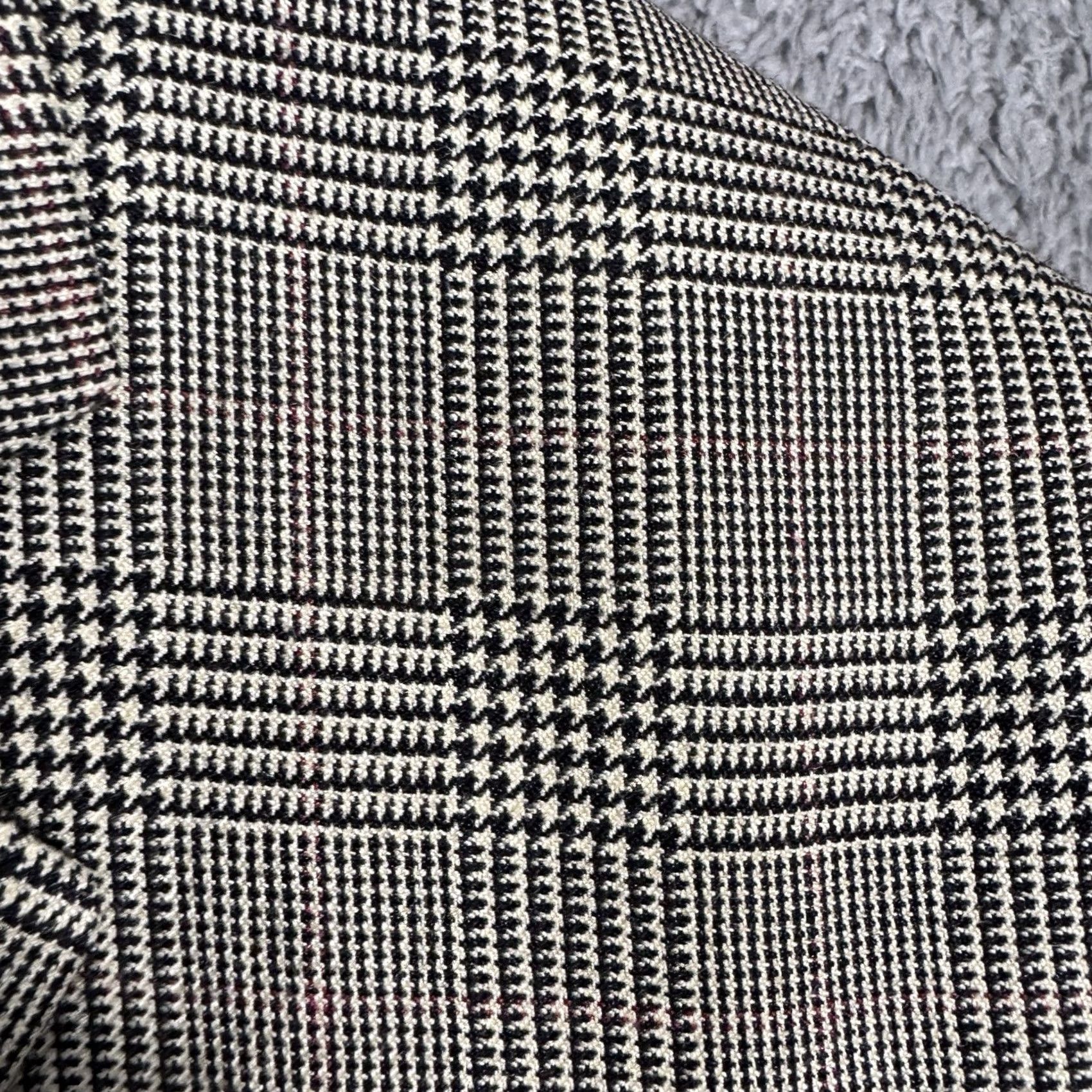 Ralph Lauren VINTAGE Ralph Lauren Blazer Men 44L Silk Wool Glen Check Houndstooth Suit Jacket 3Button Size 44R - 3 Thumbnail