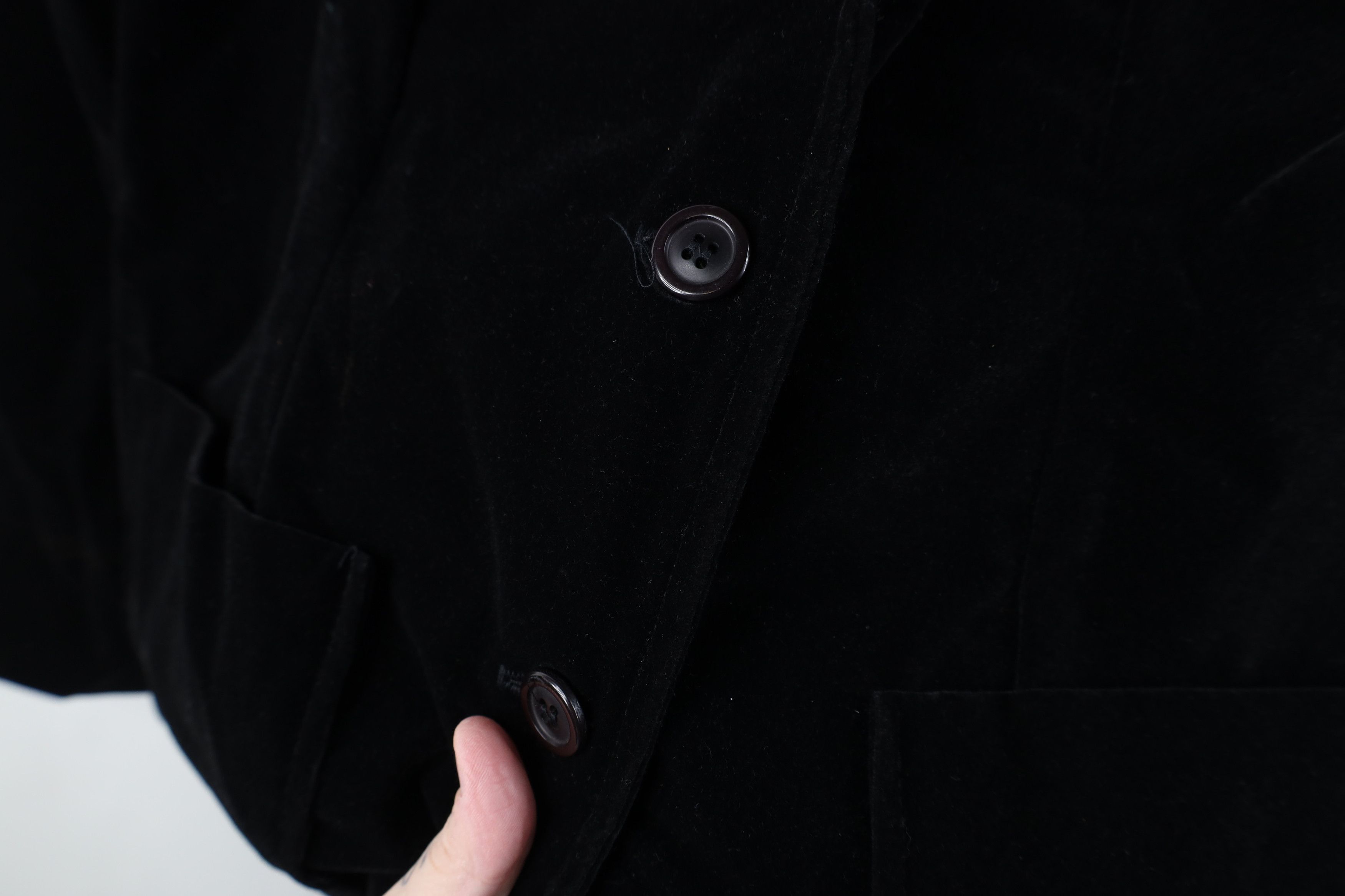 Vintage Vintage 60s Streetwear Velvet Velour Blazer Jacket Black USA Size L / US 10 / IT 46 - 4 Thumbnail