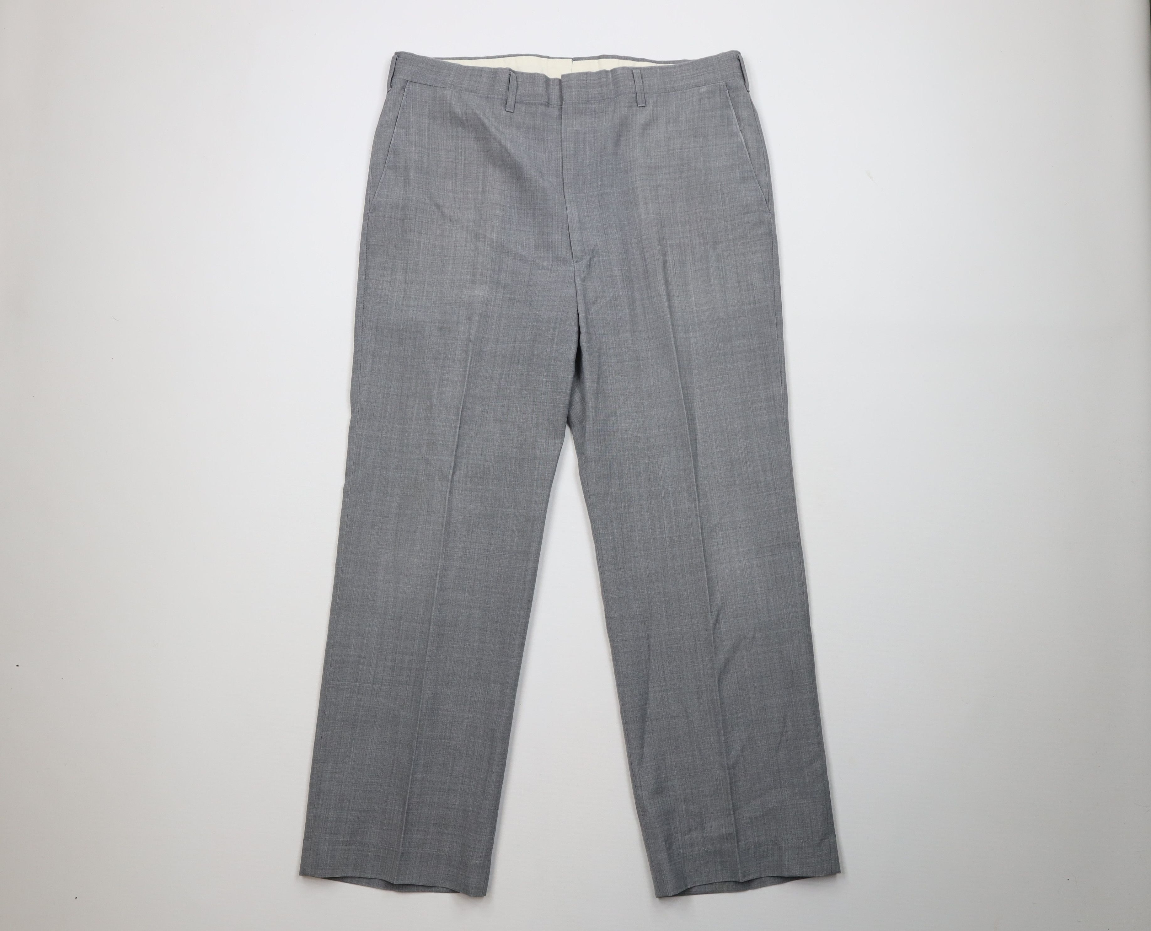 Vintage Vintage 90s Streetwear Chambray Knit Wide Leg Chino Pants Size US 36 / EU 52 - 1 Thumbnail