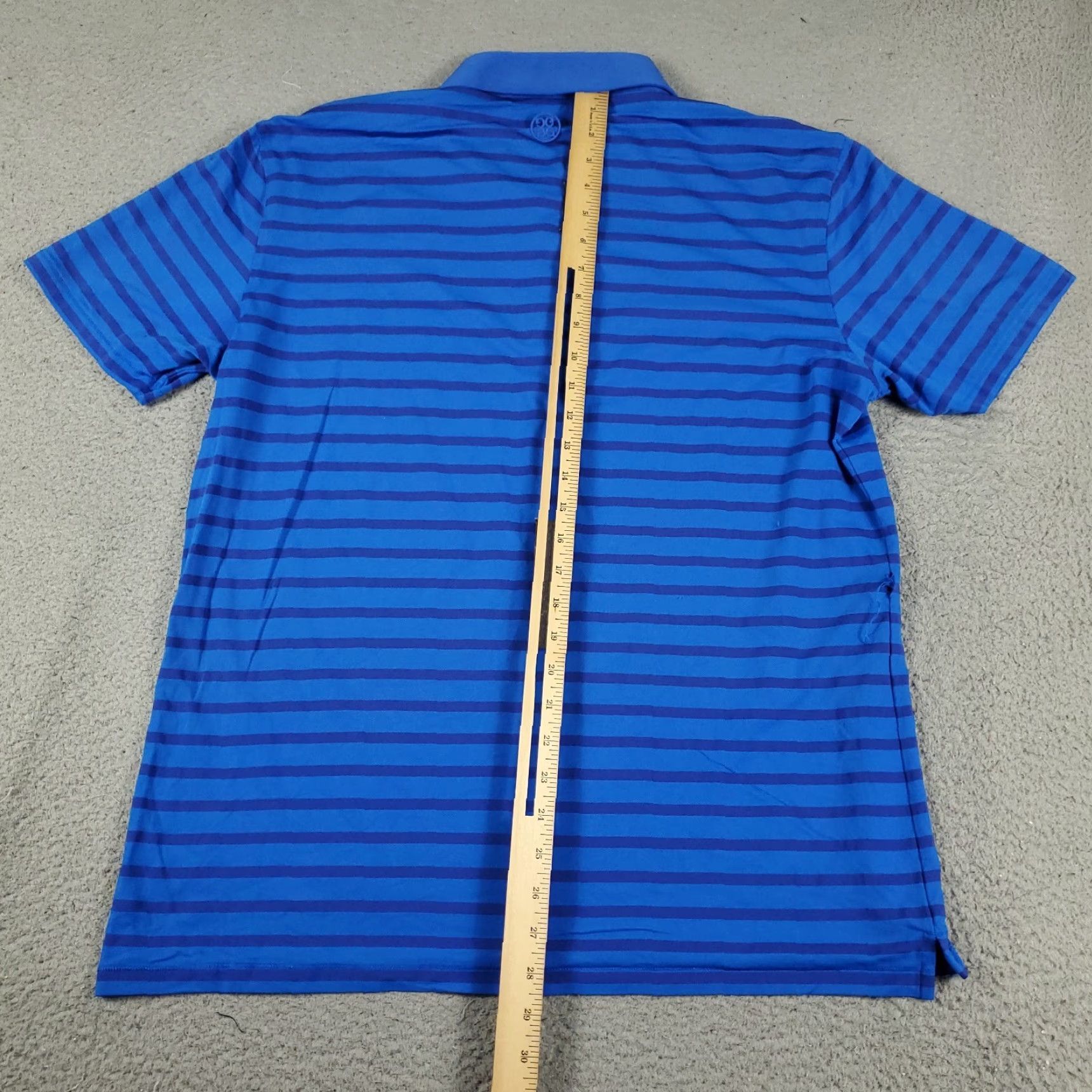 G/FORE G/FORE Polo Shirt Mens L Blue Striped Shirt Polo Short Sleeve Distressed Logo Back Peeling Vintage: No Size US L / EU 52-54 / 3 - 3 Thumbnail