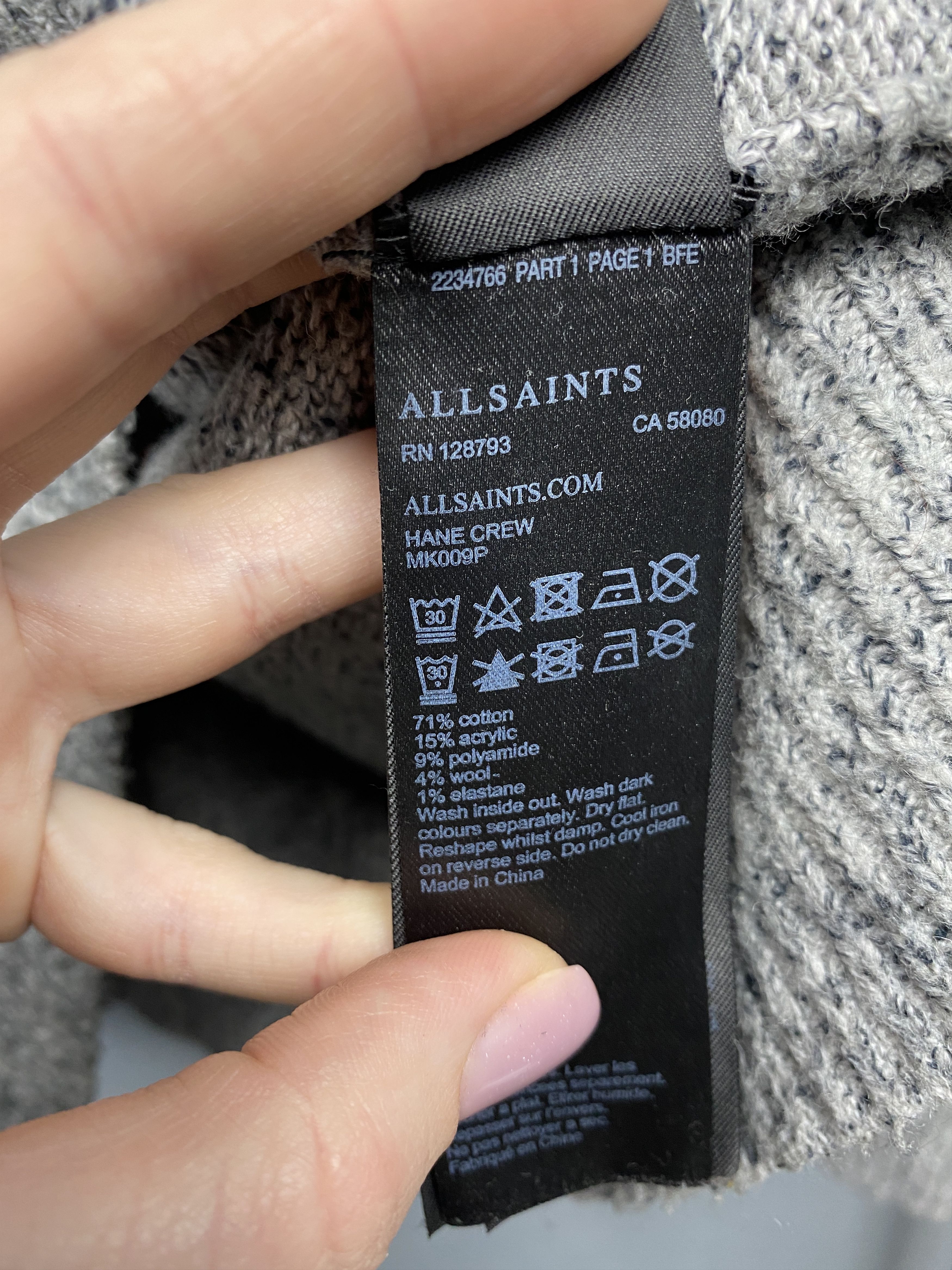 Allsaints Allsaints Mens Hane Crew Neck Knit Sweater Size US S / EU 44-46 / 1 - 4 Thumbnail