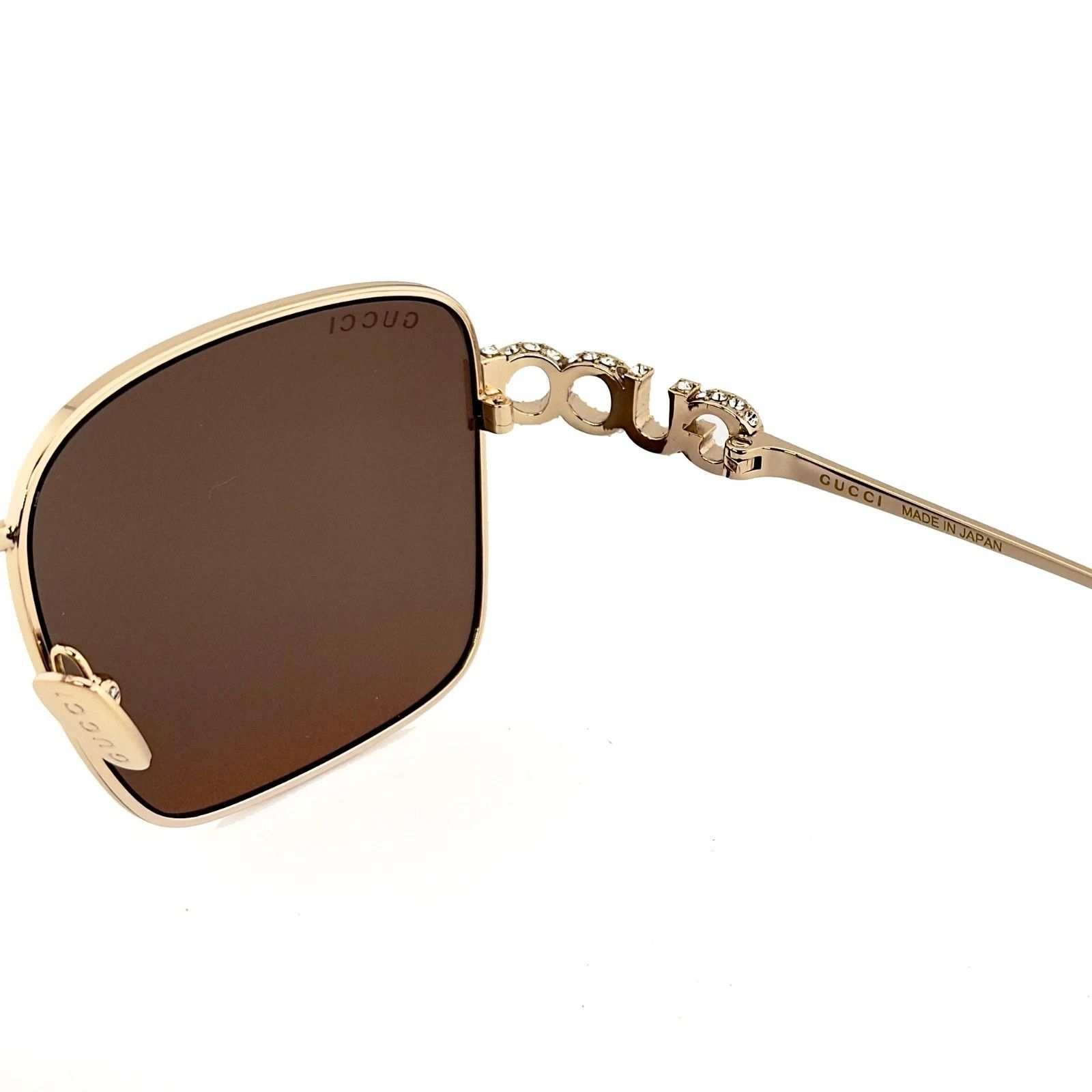 Gucci GUCCI 1937 Gg1937S Gold Brown Crystal Logo Metal 002 Size ONE SIZE - 7 Thumbnail
