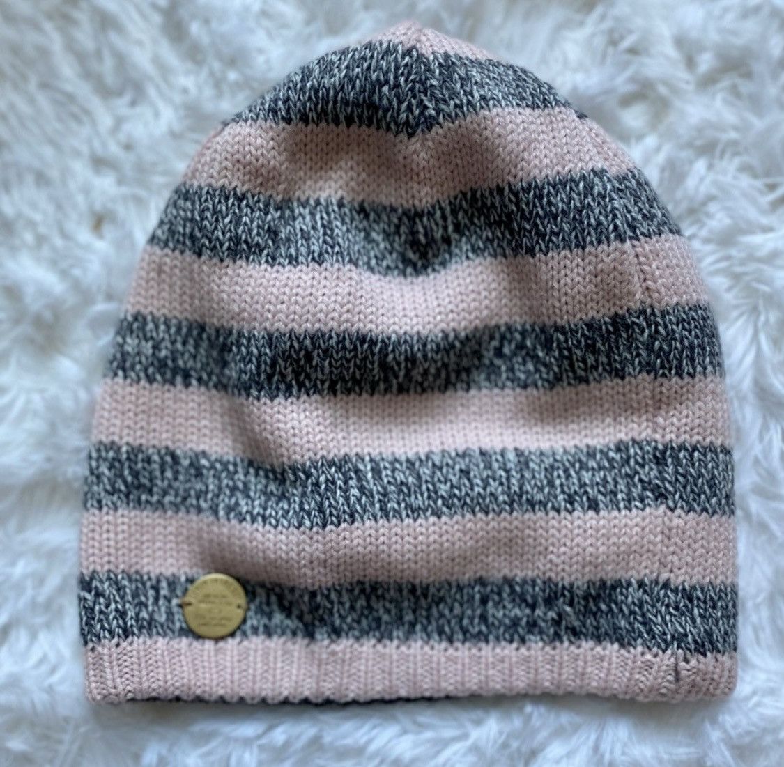Other AMERICAN VINTAGE REVERSIBLE STRIPED SOLID KNIT BEANIE HAT Size ONE SIZE - 1 Thumbnail