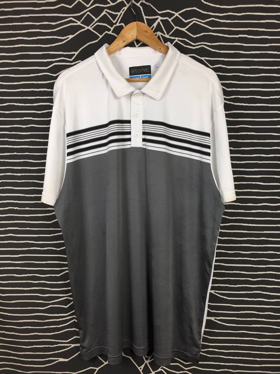 Etonic × Vintage Etonic Quick Dry Performance Golf Striped Polo Tee Size US XXL / EU 58 / 5 - 2 Thumbnail