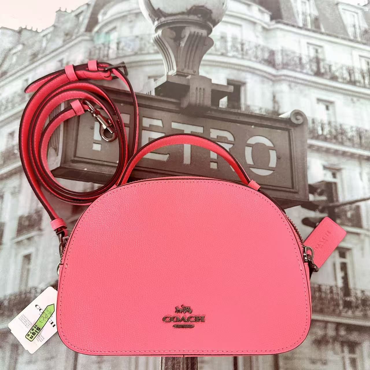 Coach Coach 1589 Serena Crossgrain Satchel IN Pink Size ONE SIZE - 3 Thumbnail