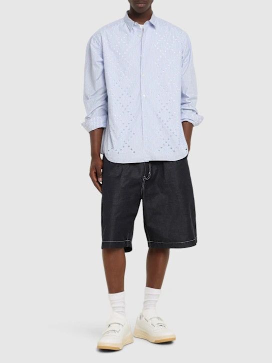 Comme des Garcons Homme o1lsvrm0425 Striped Shirt in Blue Size US M / EU 48-50 / 2 - 2 Thumbnail