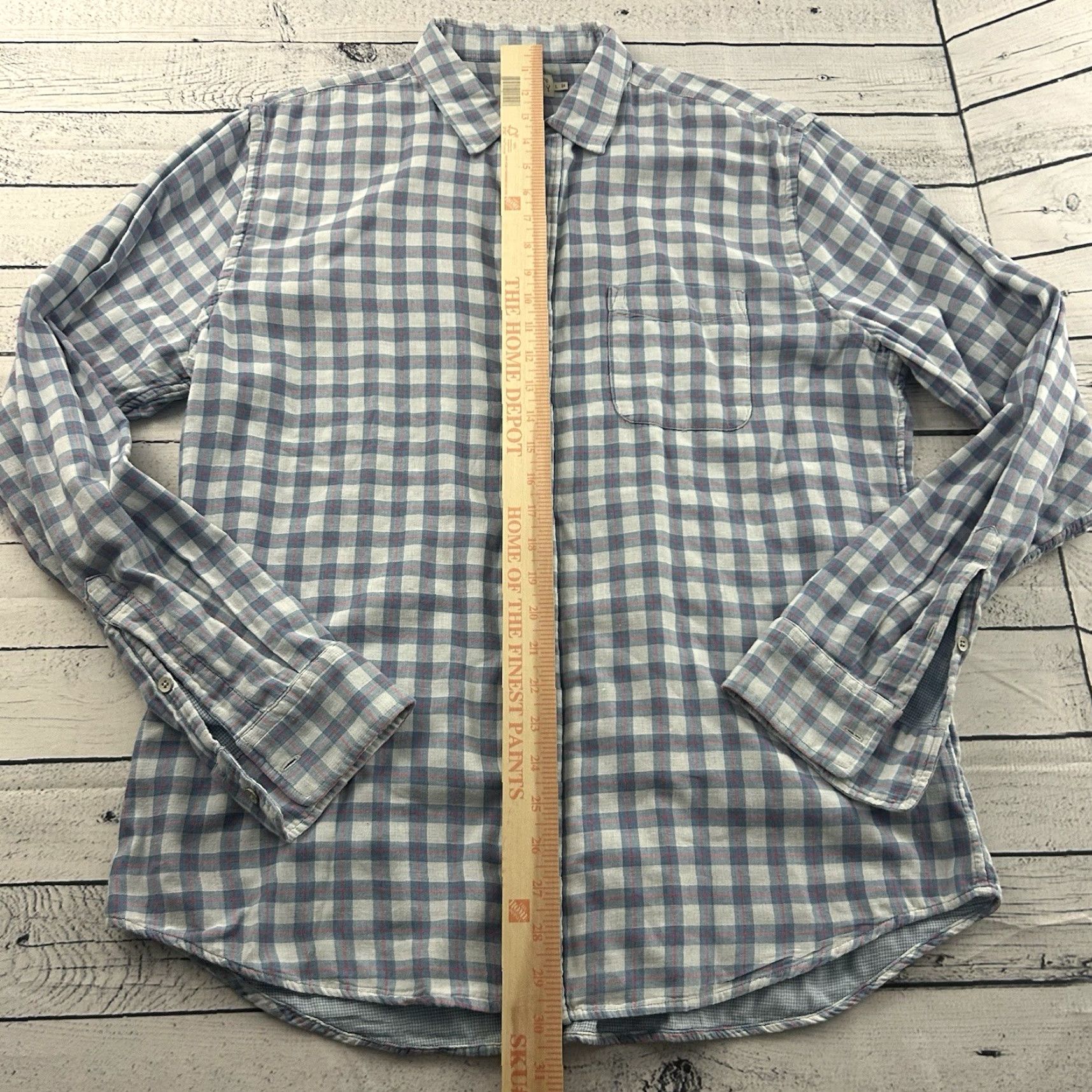 Faherty Faherty Long Sleeve Cotton Plaid Button Front Shirt Men's Large Blue Size US L / EU 52-54 / 3 - 3 Thumbnail