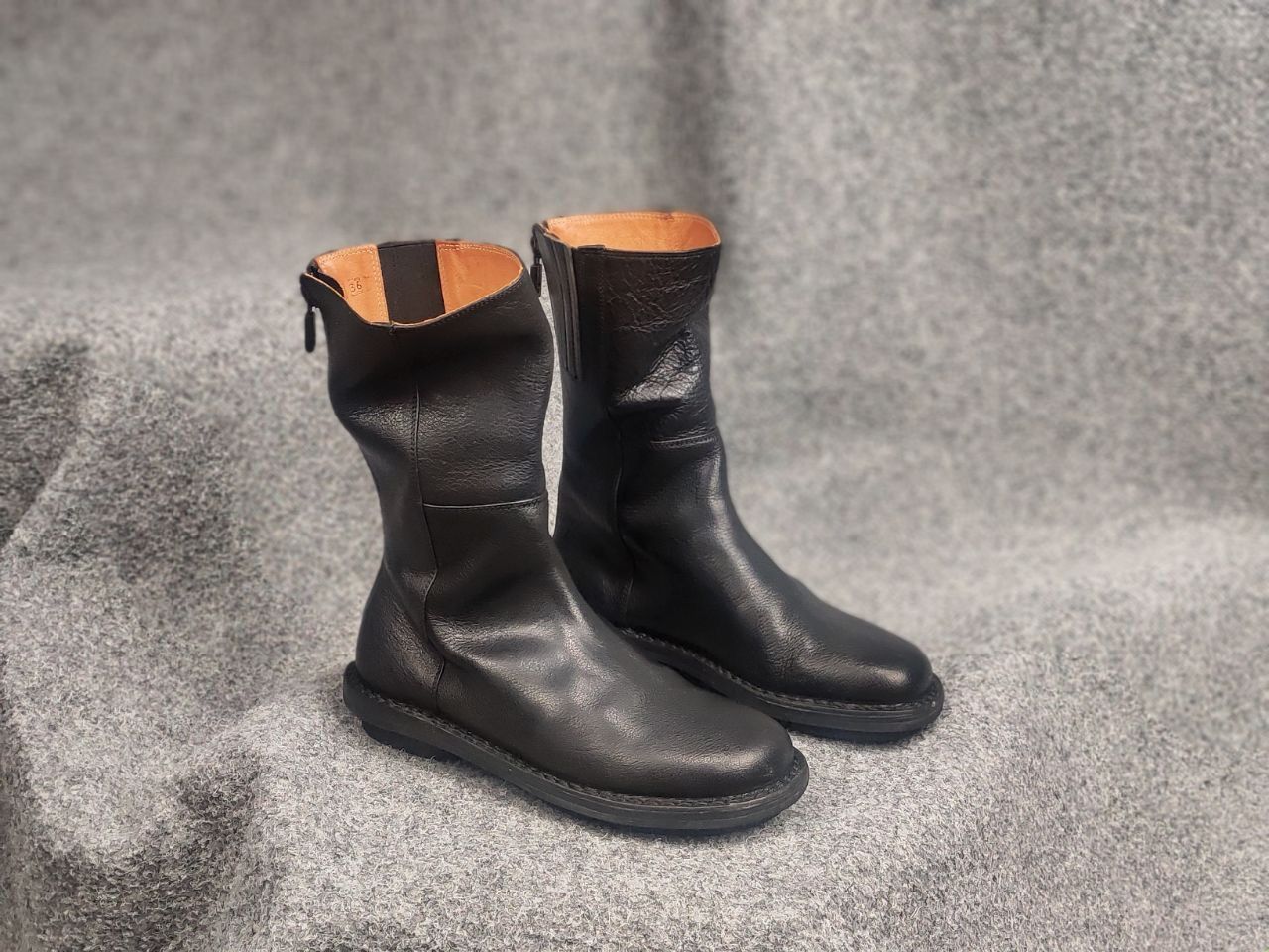 Trippen Trippen Design Black Leather Zip Mid Boots Avant garde Shoes Size US 6 / IT 36 - 3 Thumbnail