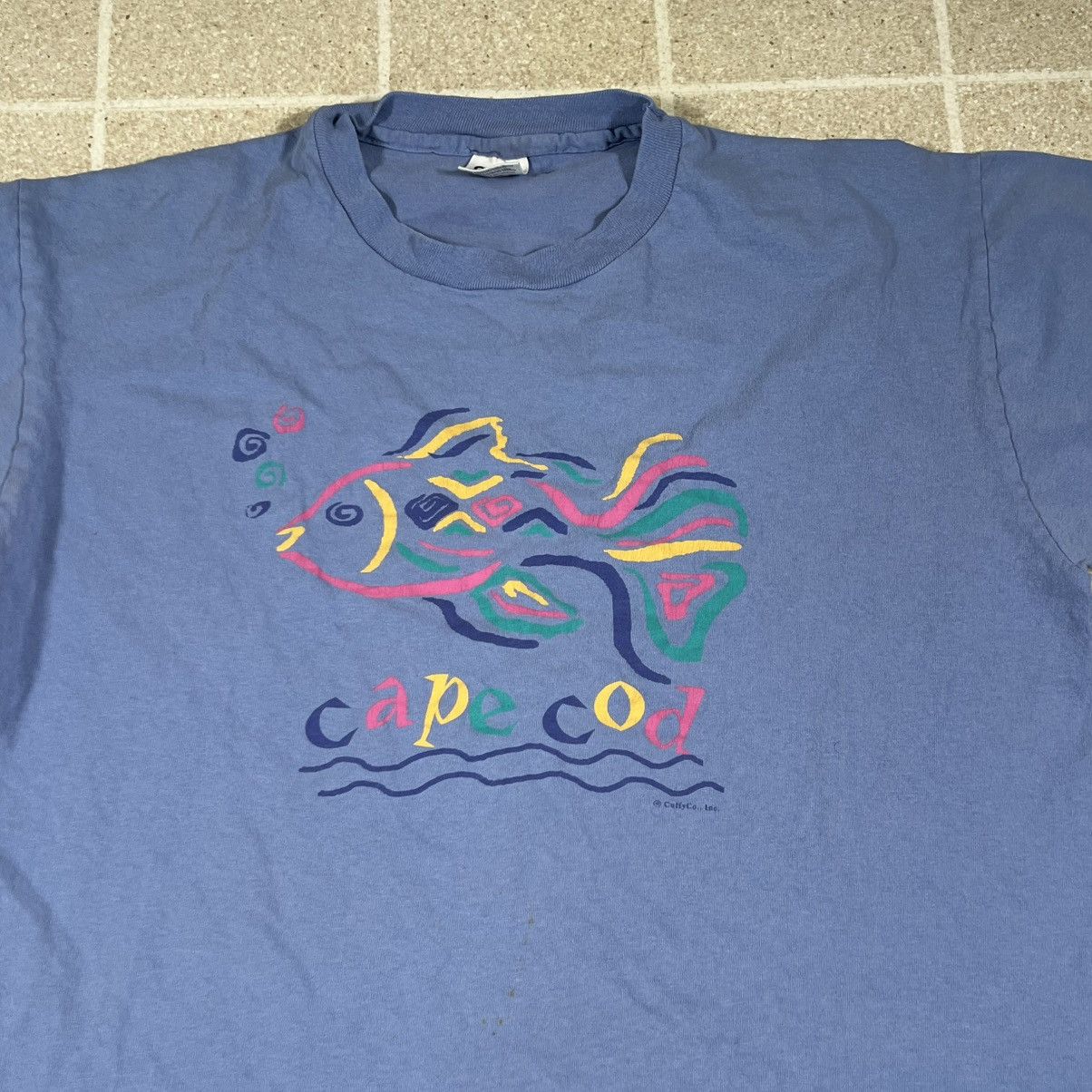Anvil VTG Cape Cod T-shirt Blue Made In USA Single Stitch Tee Sz L Size US L / EU 52-54 / 3 - 2 Thumbnail