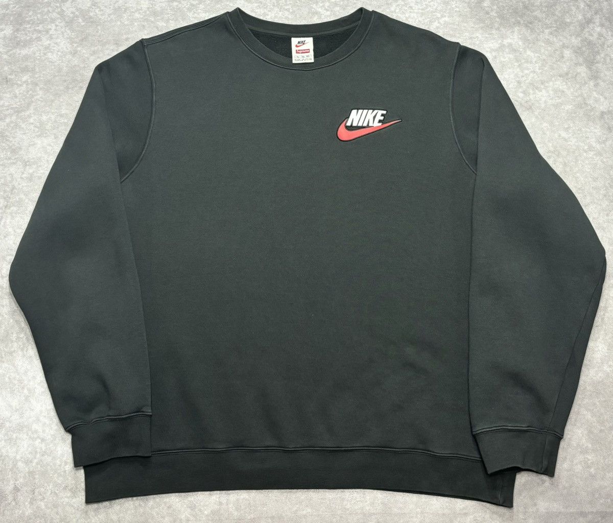 Nike Supreme Supreme Nike Crewneck Black FW18 Grailed