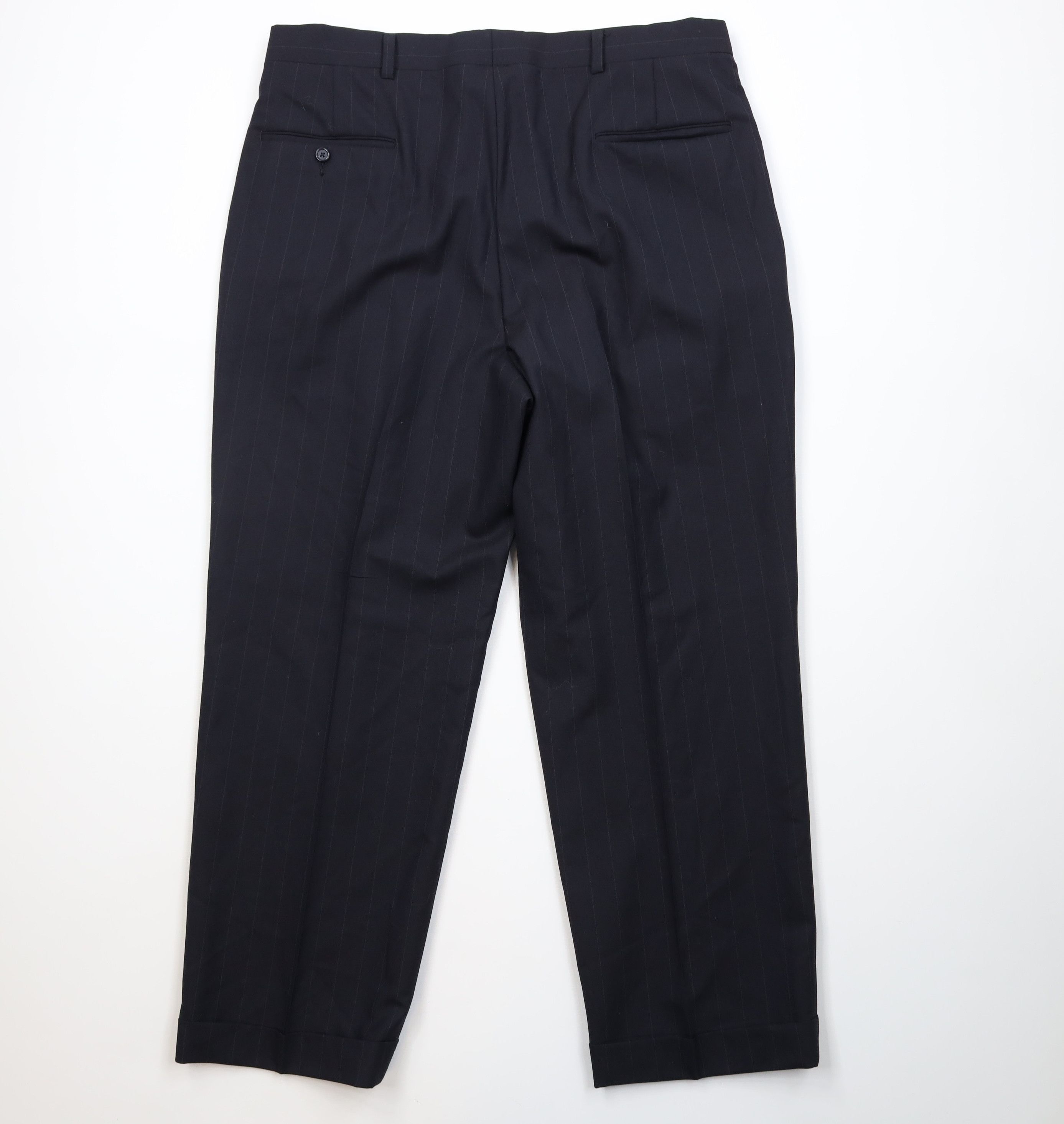 Vintage 90s Streetwear 2 Piece Super 100s Wool Striped Suit
