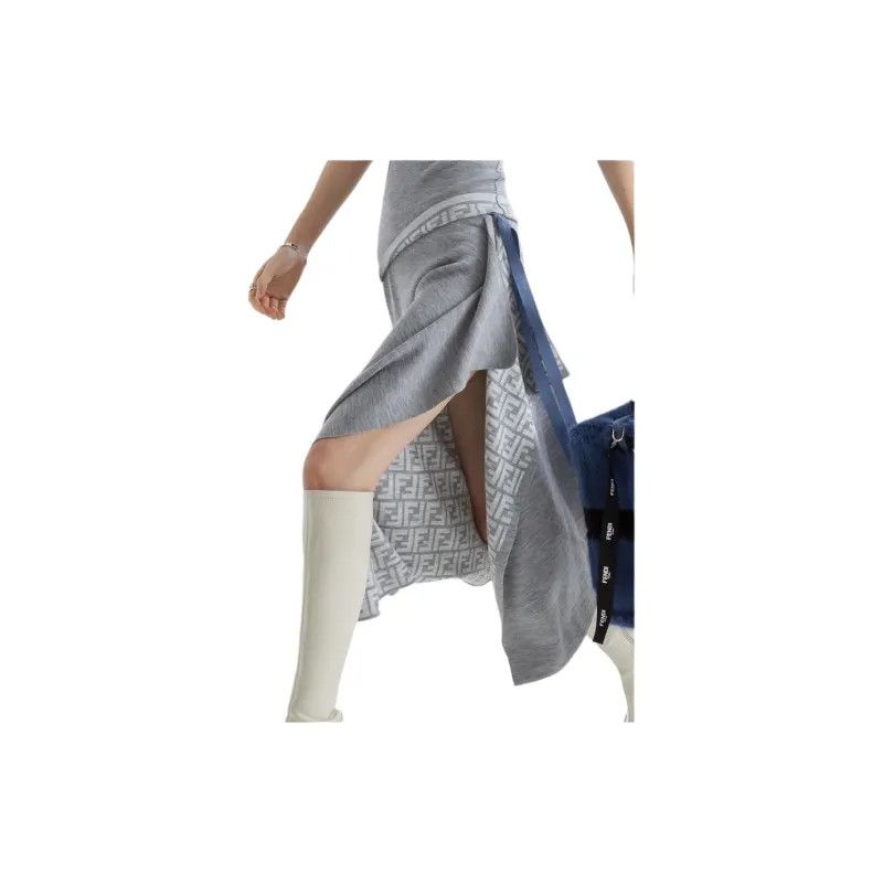 Fendi o1s1wg110825 Skirt in Light Grey Size 26" / US 2 / IT 38 - 4 Thumbnail
