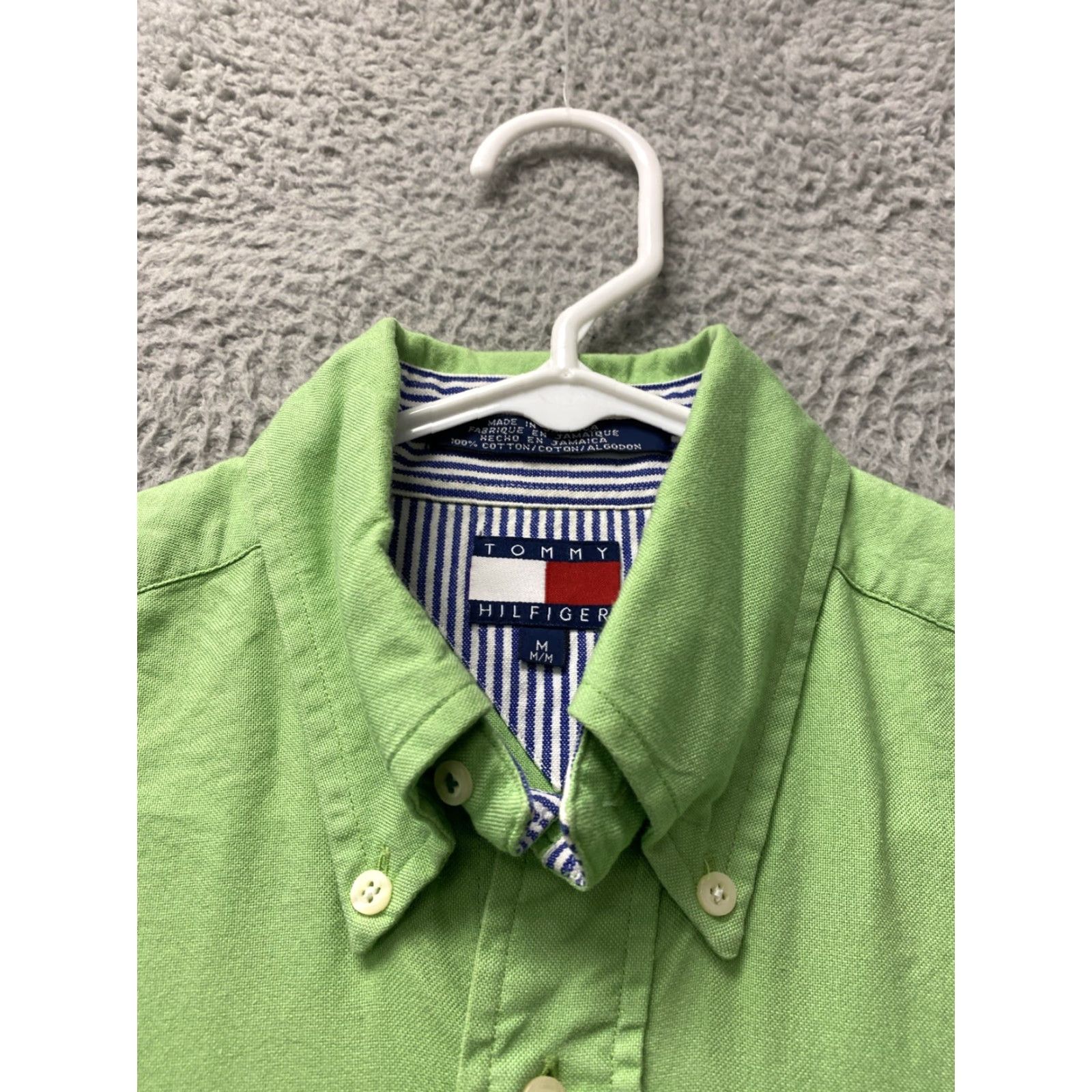 Tommy Hilfiger VINTAGE Tommy Hilfiger Tommy Jeans Men's Green Long Sleeve Shirt M 90s Logo Casual Size US M / EU 48-50 / 2 - 4 Thumbnail