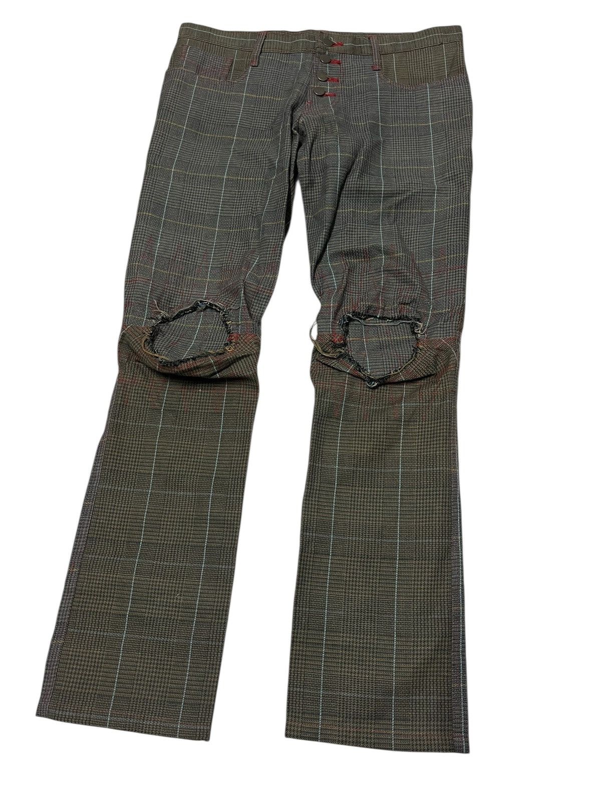 Christopher Nemeth 🔥Christopher Nemeth Distressed Check Embroidered Pants Size US 34 / EU 50 - 7 Thumbnail