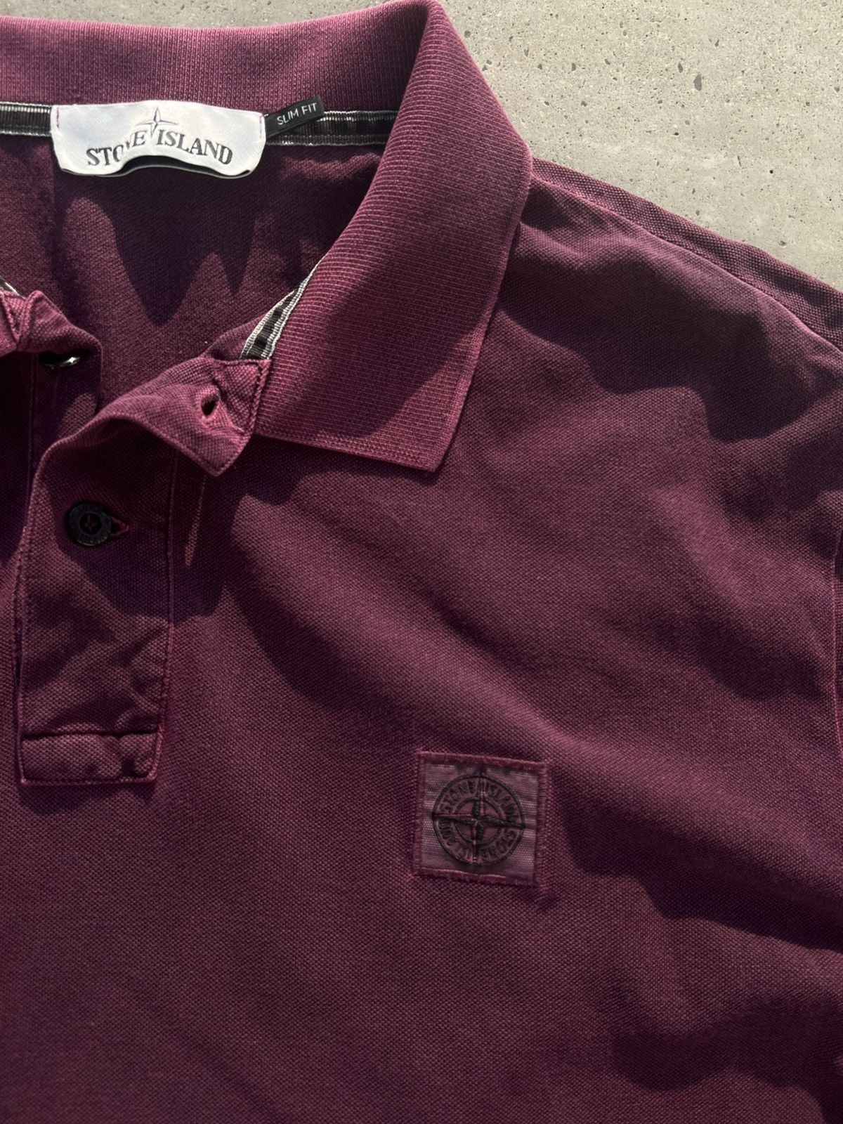 Stone Island × Vintage Stone Island Long Sleeve Burgundy polo t-shirt Size US XL / EU 56 / 4 - 2 Thumbnail