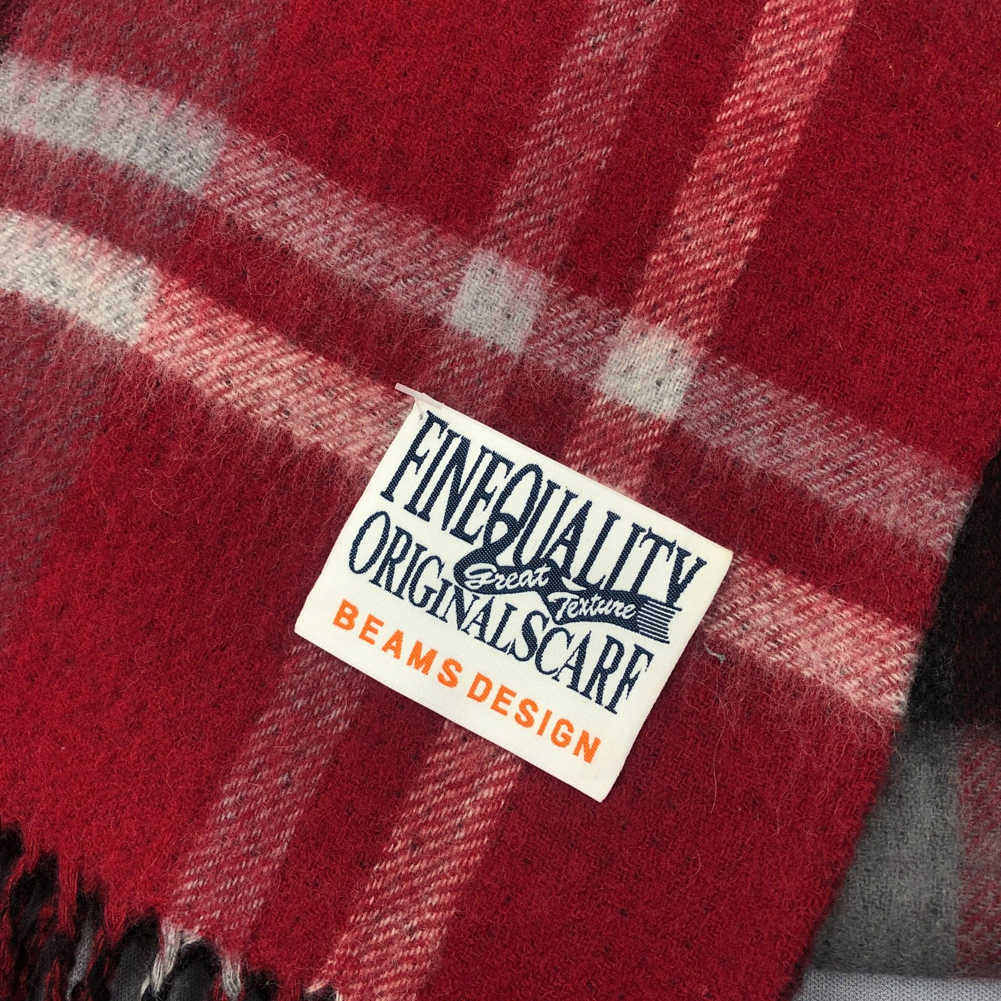 Japanese Brand Vintage Beams Scarf Muffler Wool Plaid Winter Scarves Size ONE SIZE - 4 Thumbnail