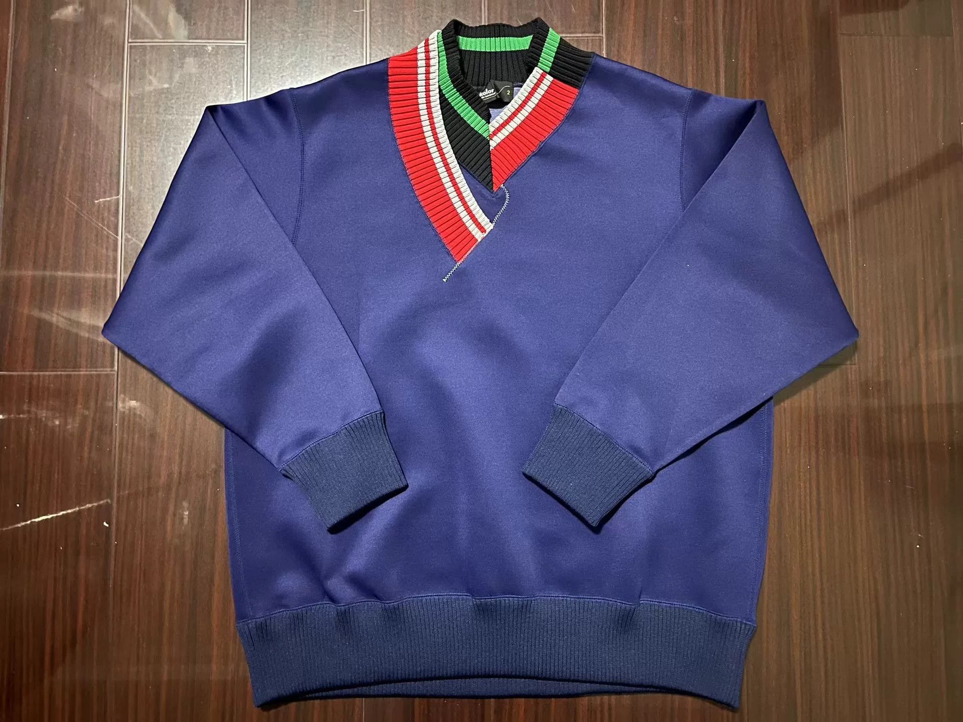 Sacai Kolor Irregular Knit Collar Space Cotton Sweatshirt Size US M / EU 48-50 / 2 - 1 Thumbnail