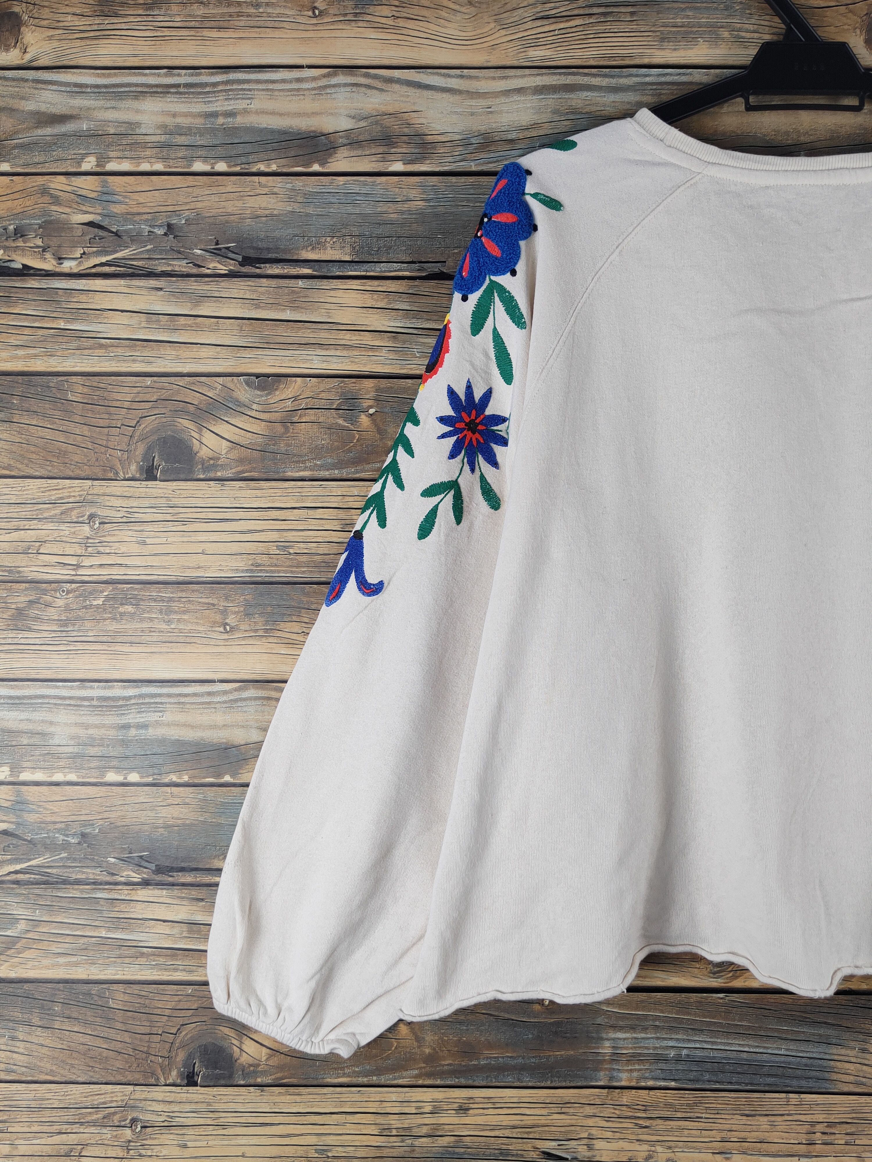 Japanese Brand × Vintage DL Japan embroidery flower Ivory Sweatshirts #2478 Size XL / US 12-14 / IT 48-50 - 10 Thumbnail