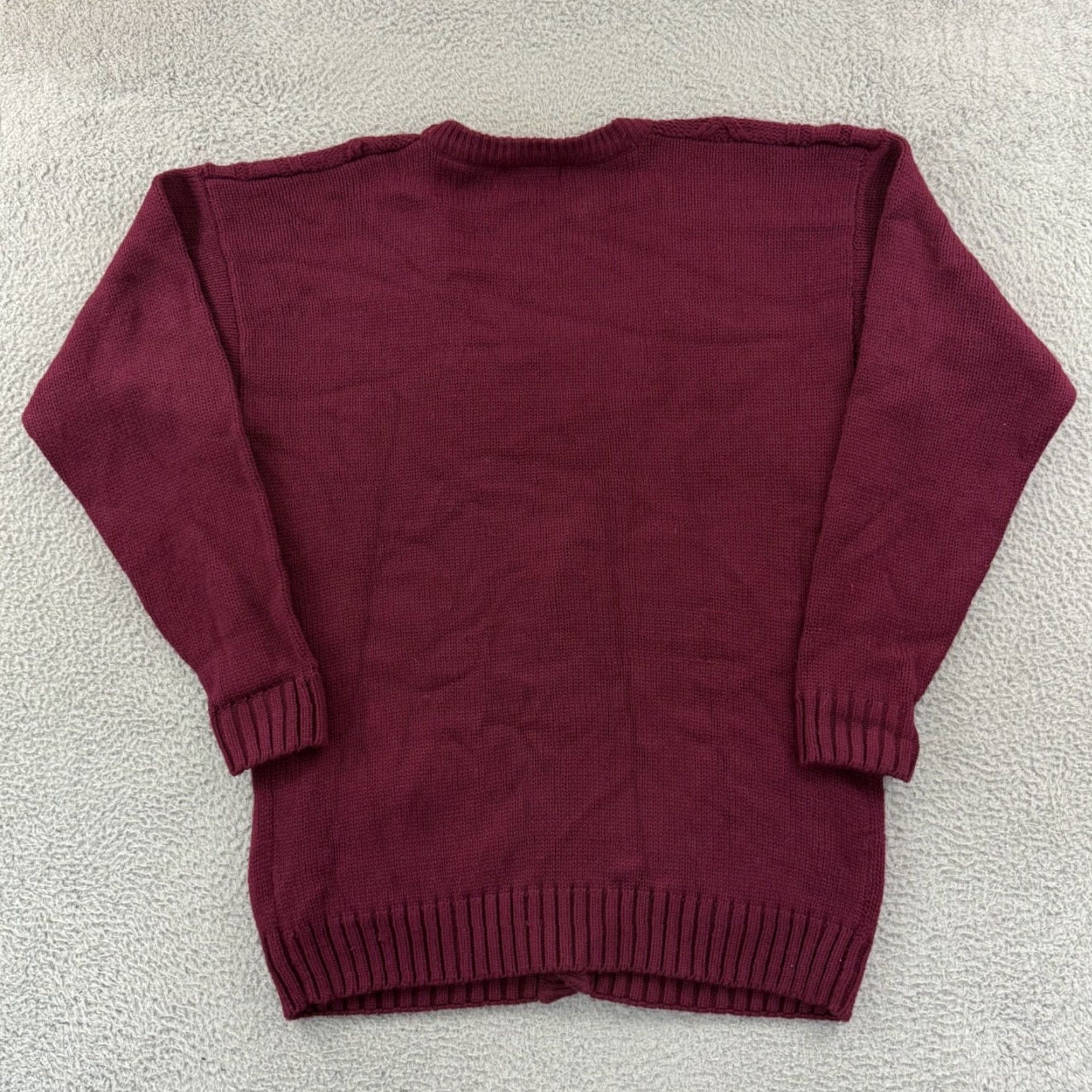 Vintage VINTAGE Oakton Cardigan Sweater Men 2XLT Cable Knit Fisherman Red Navy Accents Pockets Heavyweight Knit 90s Preppy Academic Size US XXL / EU 58 / 5 - 7 Thumbnail