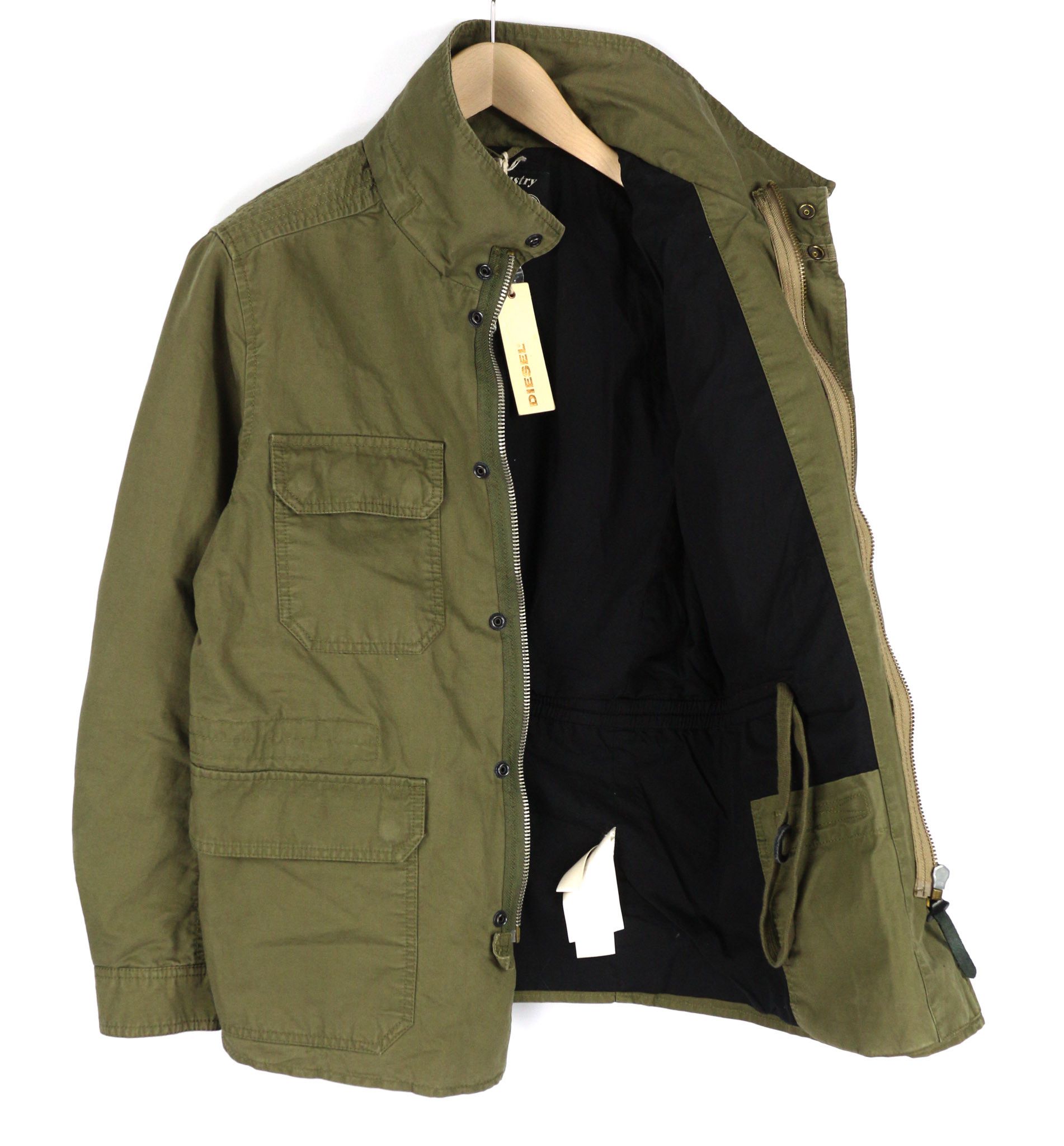 Diesel JAMEDE S Khaki Zip High Neck Drawstring Waist Jacket 81733 Size US S / EU 44-46 / 1 - 4 Thumbnail
