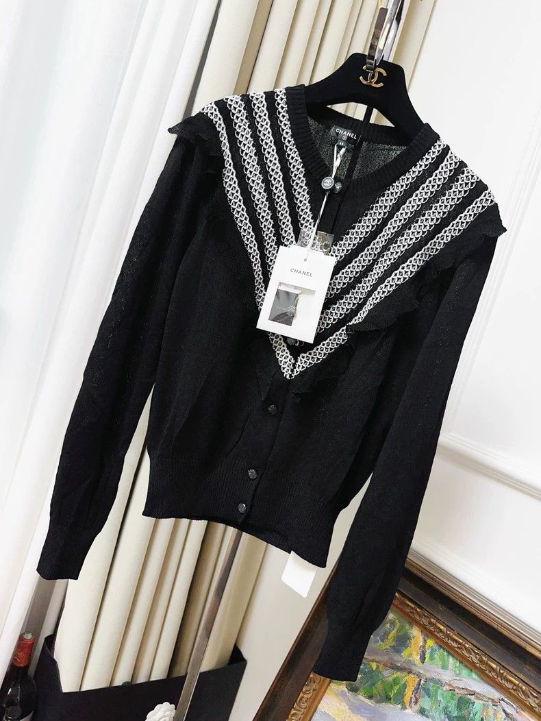 Chanel Chanel 20s roof series black knitted white diamond check w Size XS / US 0-2 / IT 36-38 - 1 Thumbnail