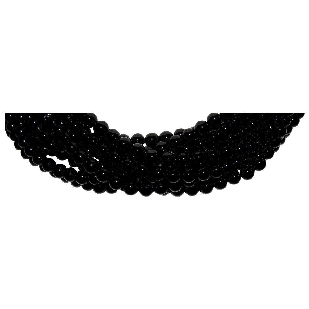 Designer Black Onyx Beaded Torsade Necklace Alberto Juan Size ONE SIZE - 2 Thumbnail