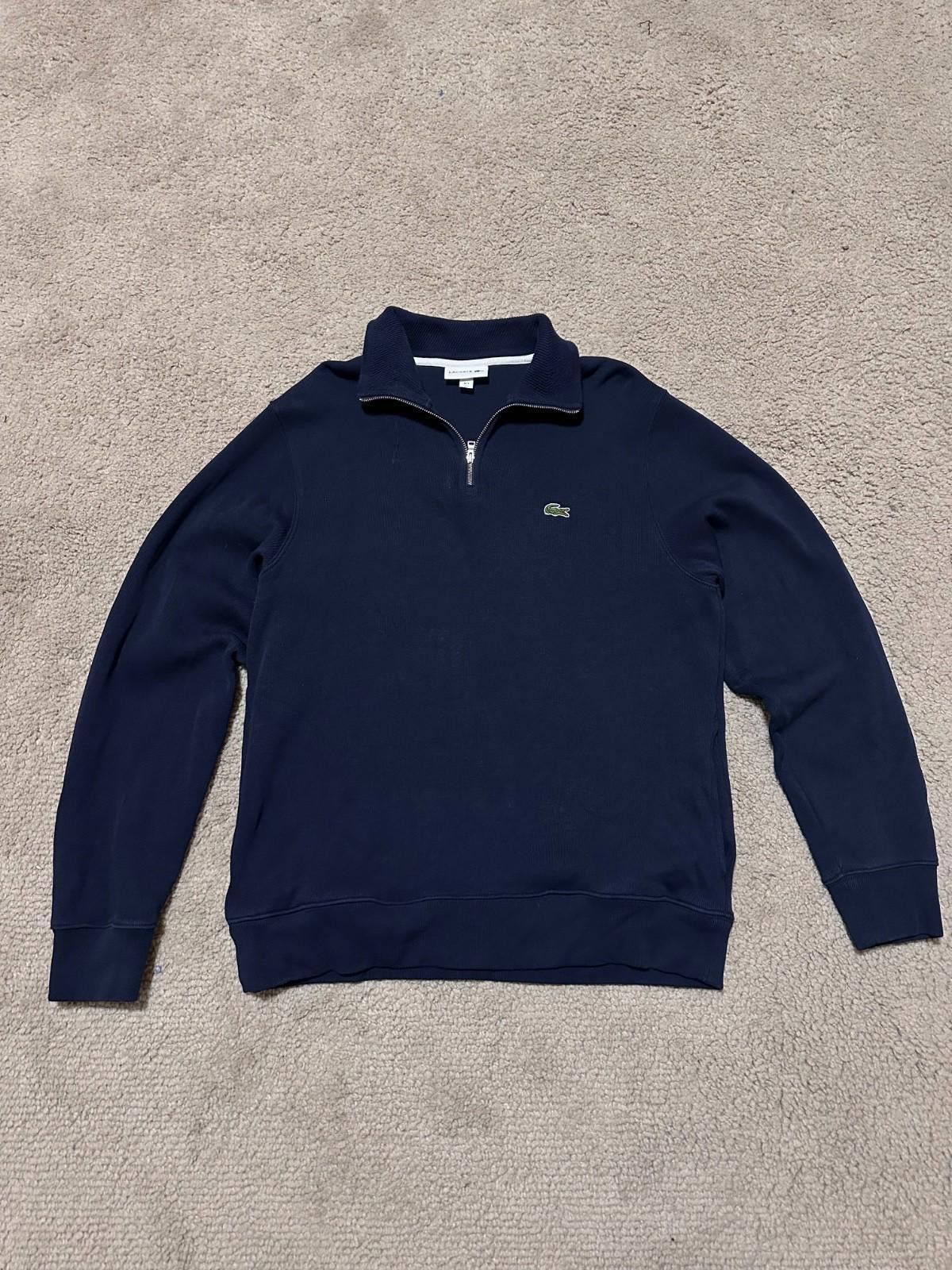 Lacoste Men’s Lacoste 1/4 Zip Navy Blue Pullover Sweatshirt Size 5 Size US L / EU 52-54 / 3 - 1 Thumbnail