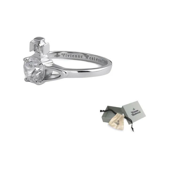 Vivienne Westwood Vivienne Westwood Reina Silver Ring with Crystal Size ONE SIZE - 5 Thumbnail