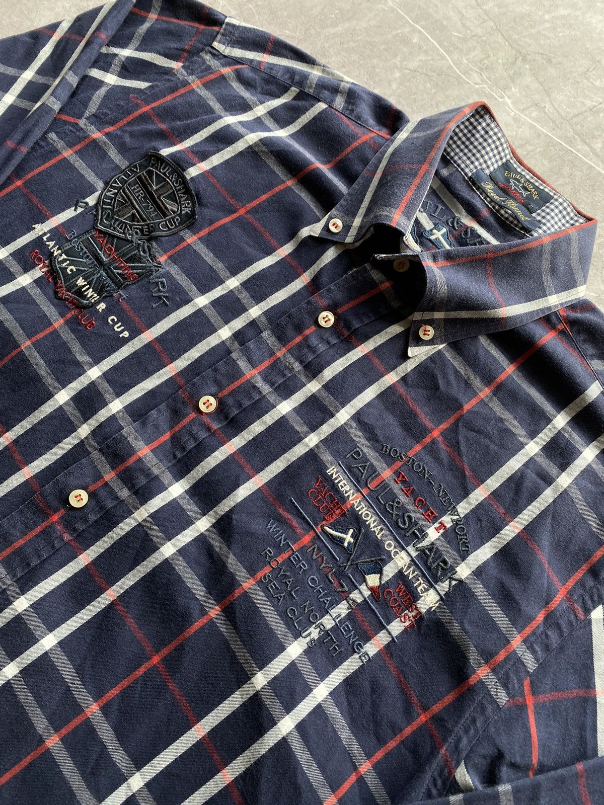 Paul & Shark Paul & Shark Yachting Royal Flannel Boston Shirt Button Up Size US L / EU 52-54 / 3 - 4 Thumbnail