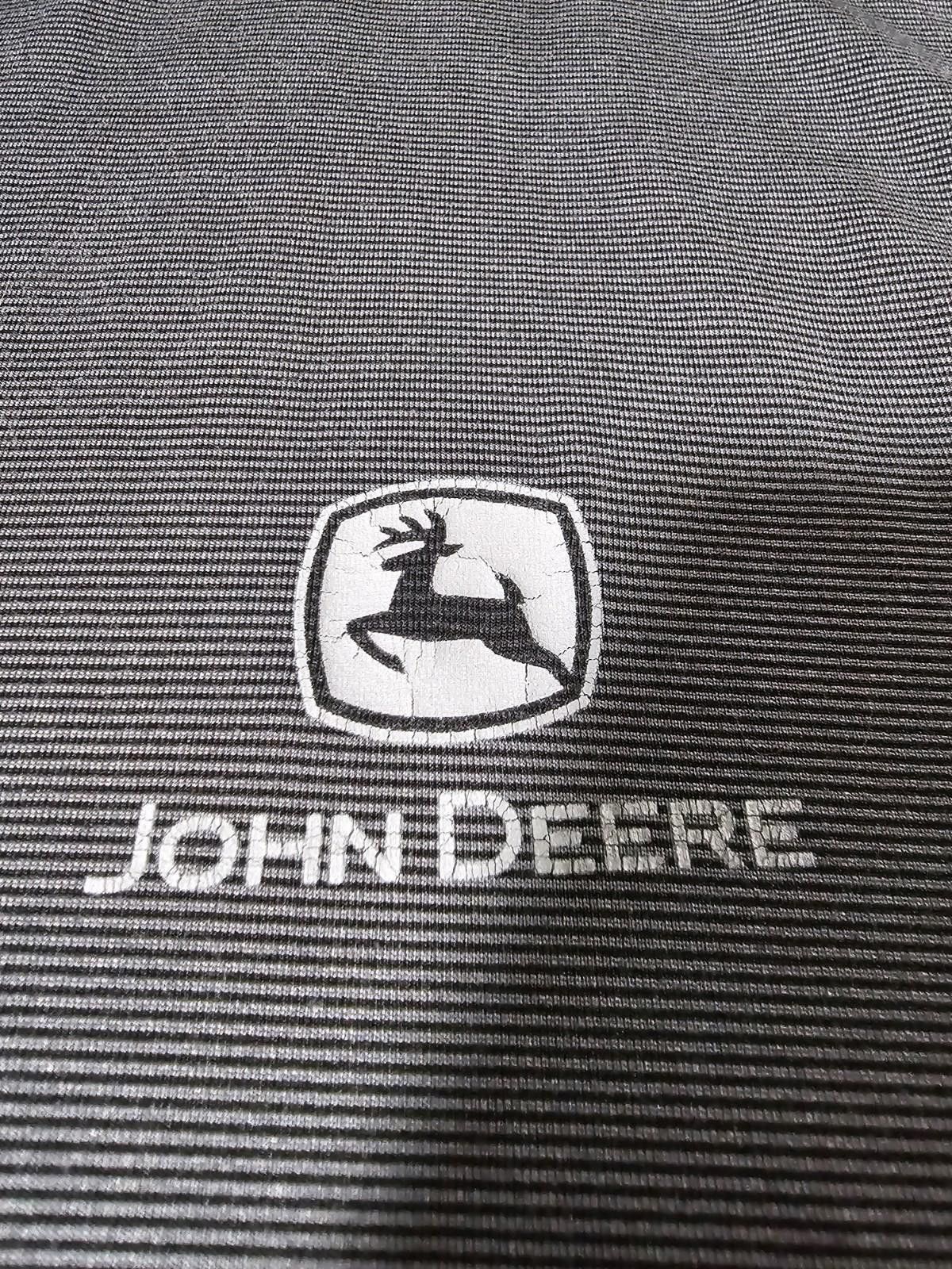 J. America J America Large Gray John Deere Striped Polo Shirt Size US L / EU 52-54 / 3 - 5 Thumbnail