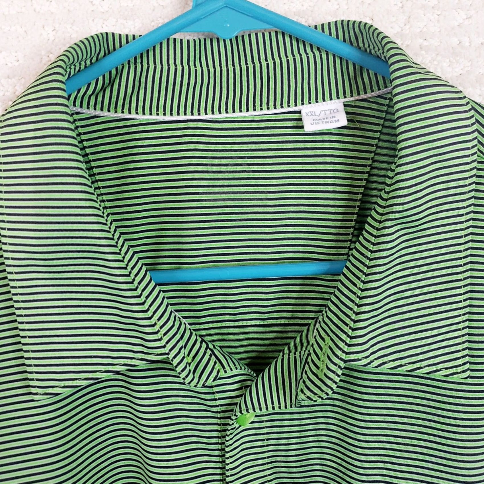 Cutter & Buck Cutter Buck Polo Shirt Men 2XL Green Striped Short Sleeve Collared Polo Shirt Golf Performance Casual Wear Blocked Logo Size US XXL / EU 58 / 5 - 5 Thumbnail