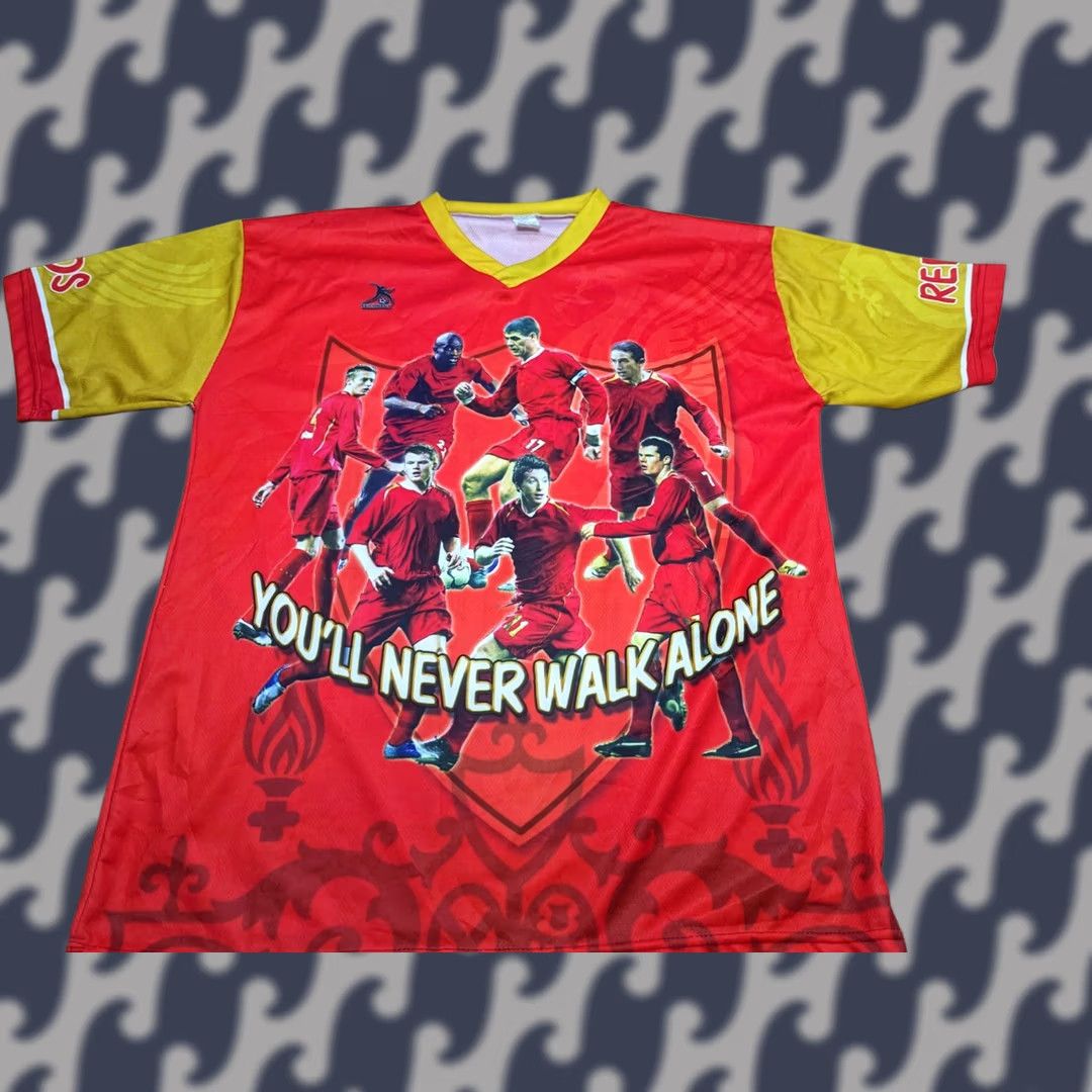 Vintage VINTAGE Kalciomania Liverpool Football Shirt 2XL Jersey Men Red Graphic Print AOP Short Sleeve Pullover Size US XXL / EU 58 / 5 - 1 Thumbnail