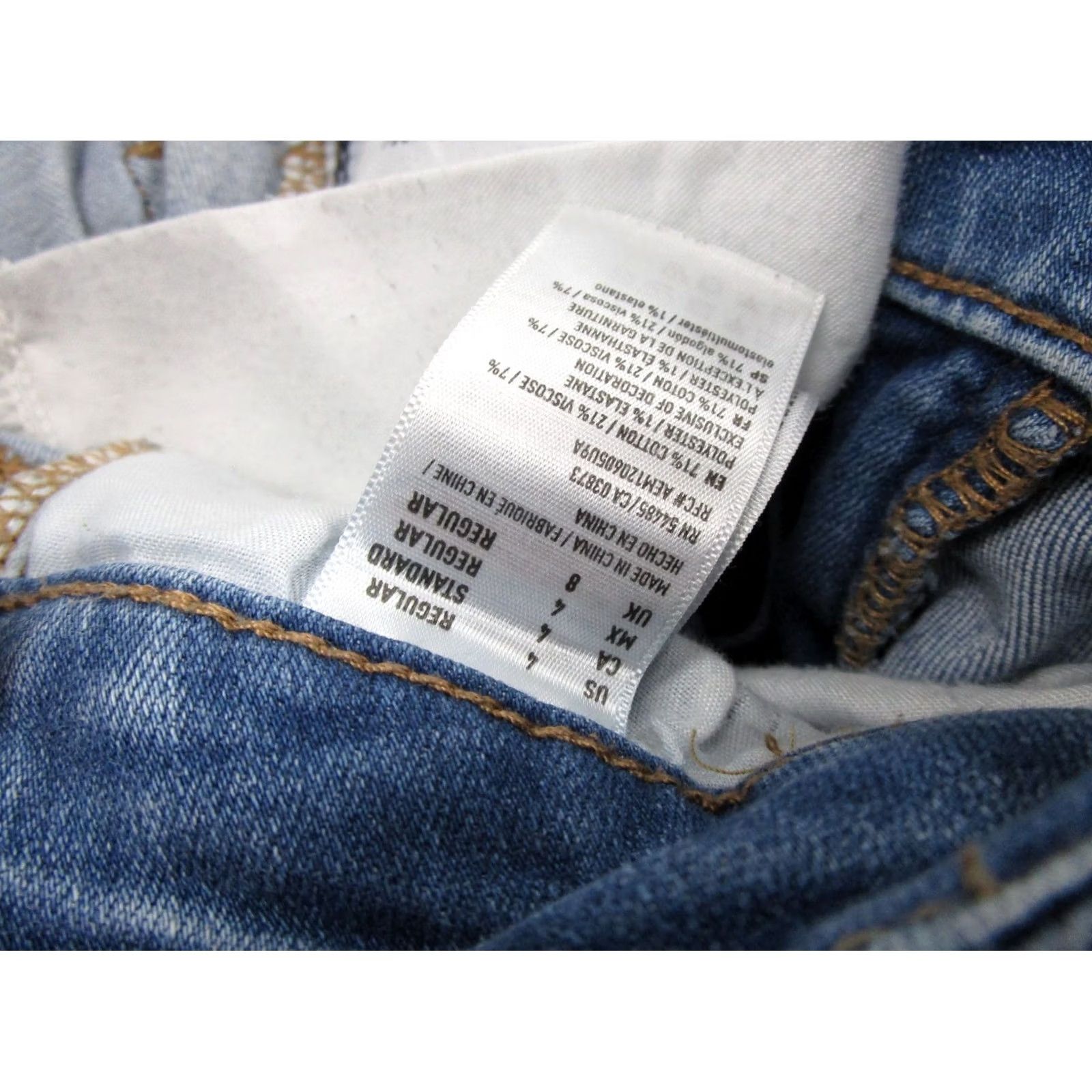 American Eagle Outfitters American Eagle Outfitters Jeans Jegging Distressed Stretch Hi Rise 4 Blue Denim Ladies 5-Pocket Regular Modern Wearable Size 4 Size 27" / US 4 / IT 40 - 5 Thumbnail