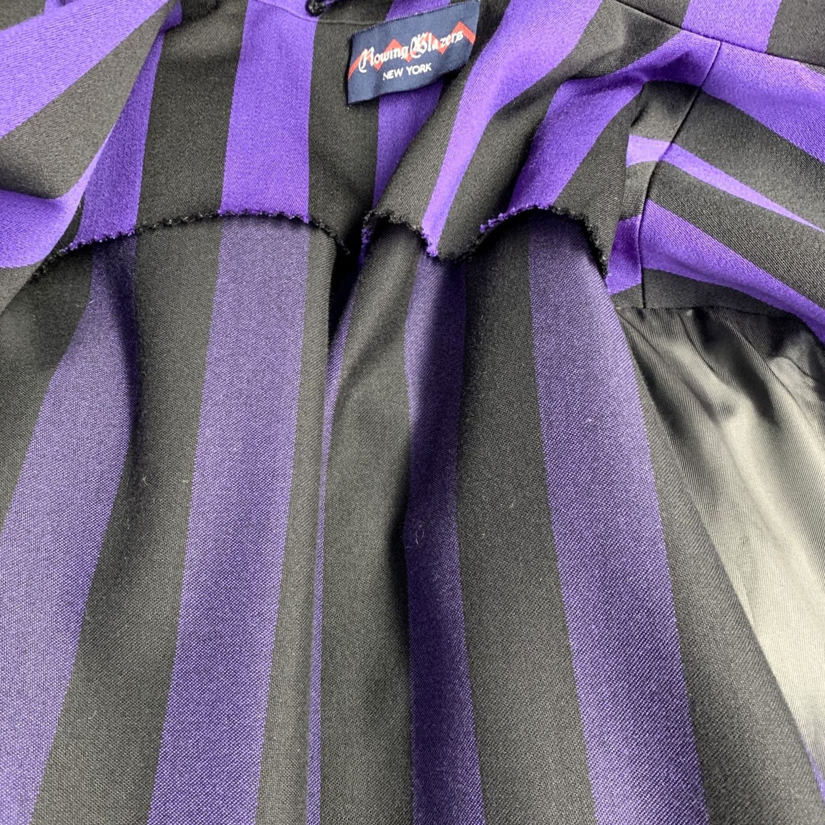 Rowing Blazers ROWING BLAZERS Sport Coat 46 Long Black Purple Stripe Cotton Wool Notch Lapel Mens Size 46R - 8 Thumbnail