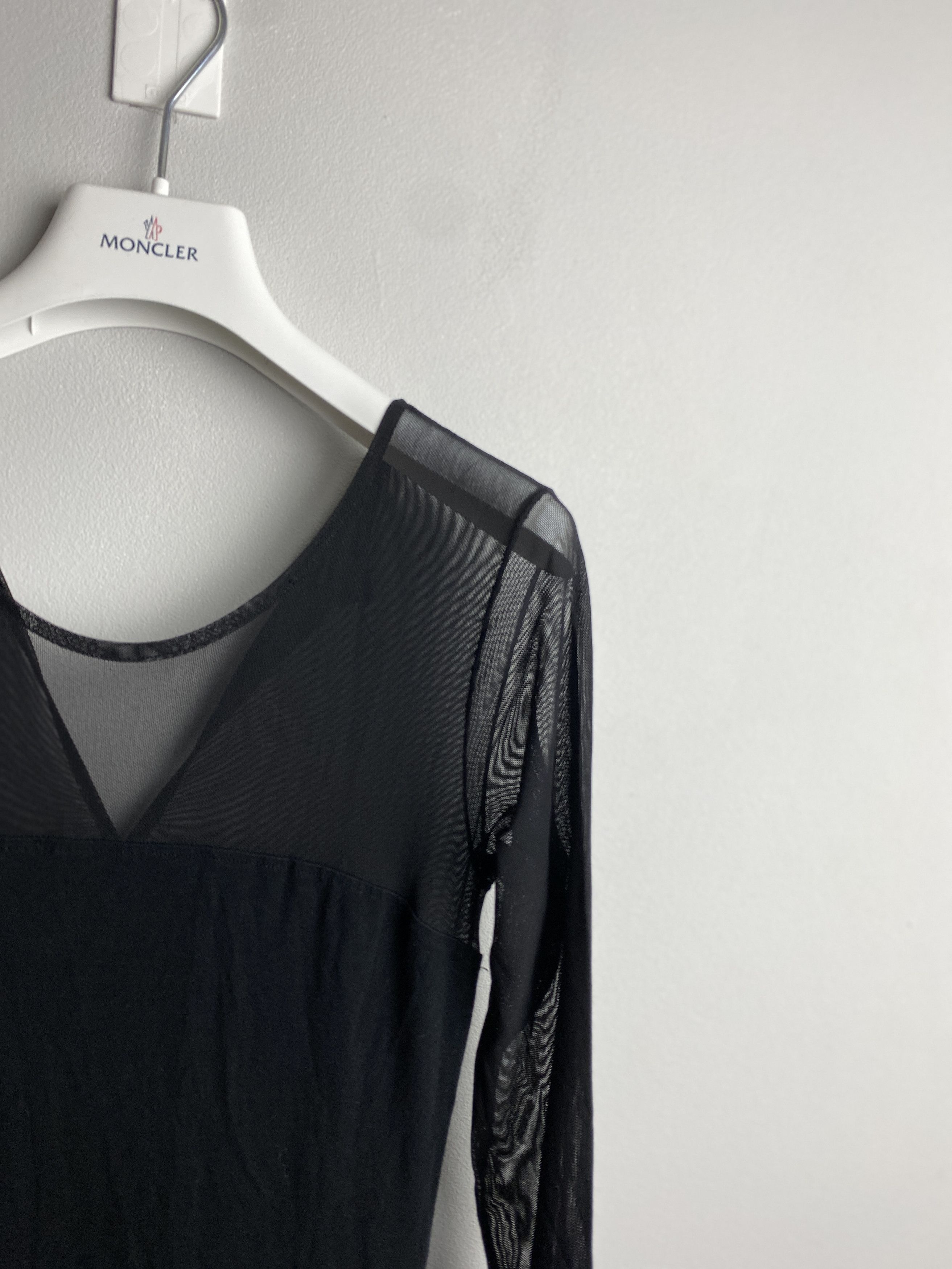 Ganni Ganni half transparent black mini dress Size S / US 4 / IT 40 - 2 Thumbnail