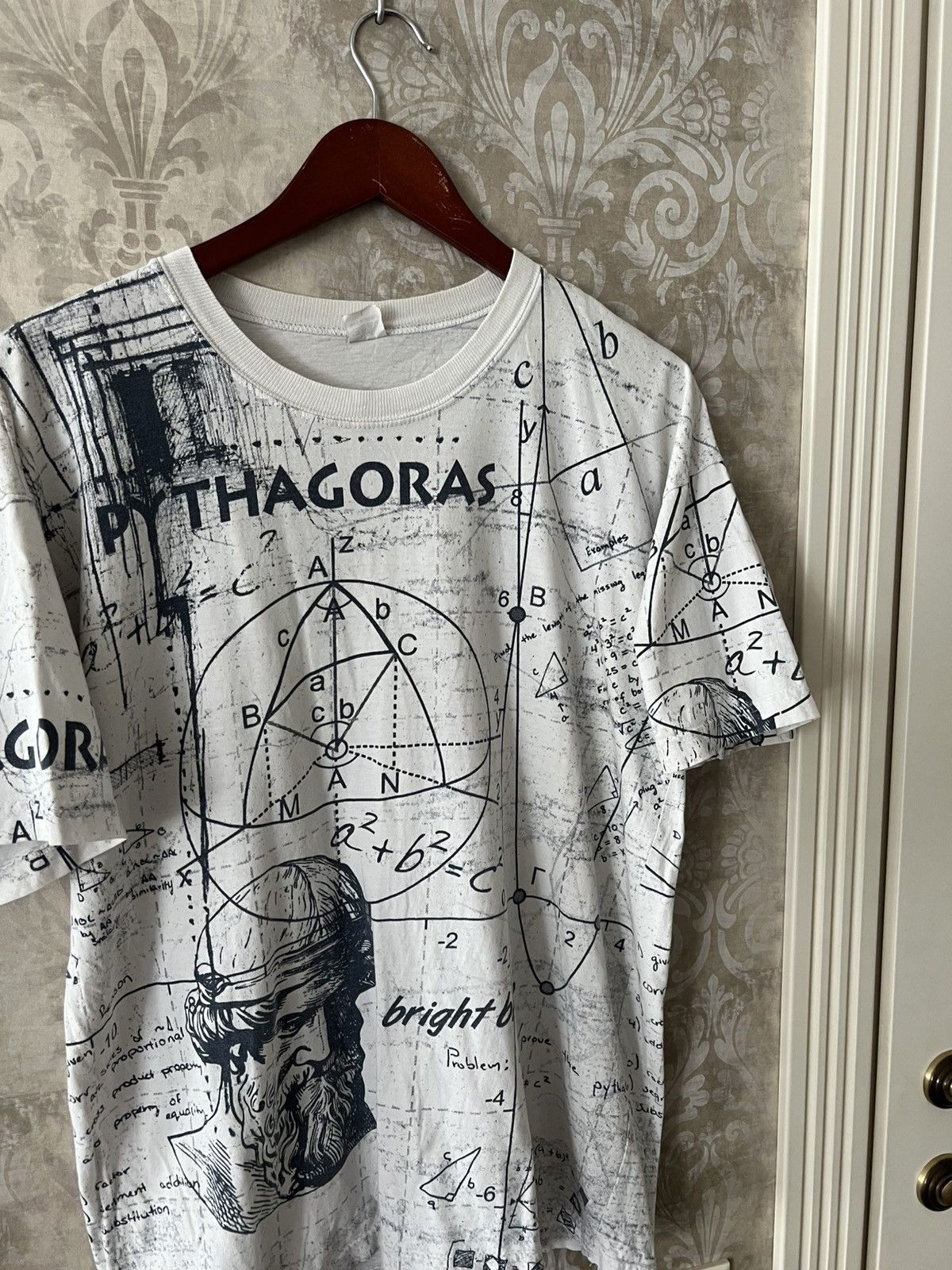 Vintage Vintage Pythagoras Graphic All Over Print Philosophy Tee Size US L / EU 52-54 / 3 - 3 Thumbnail