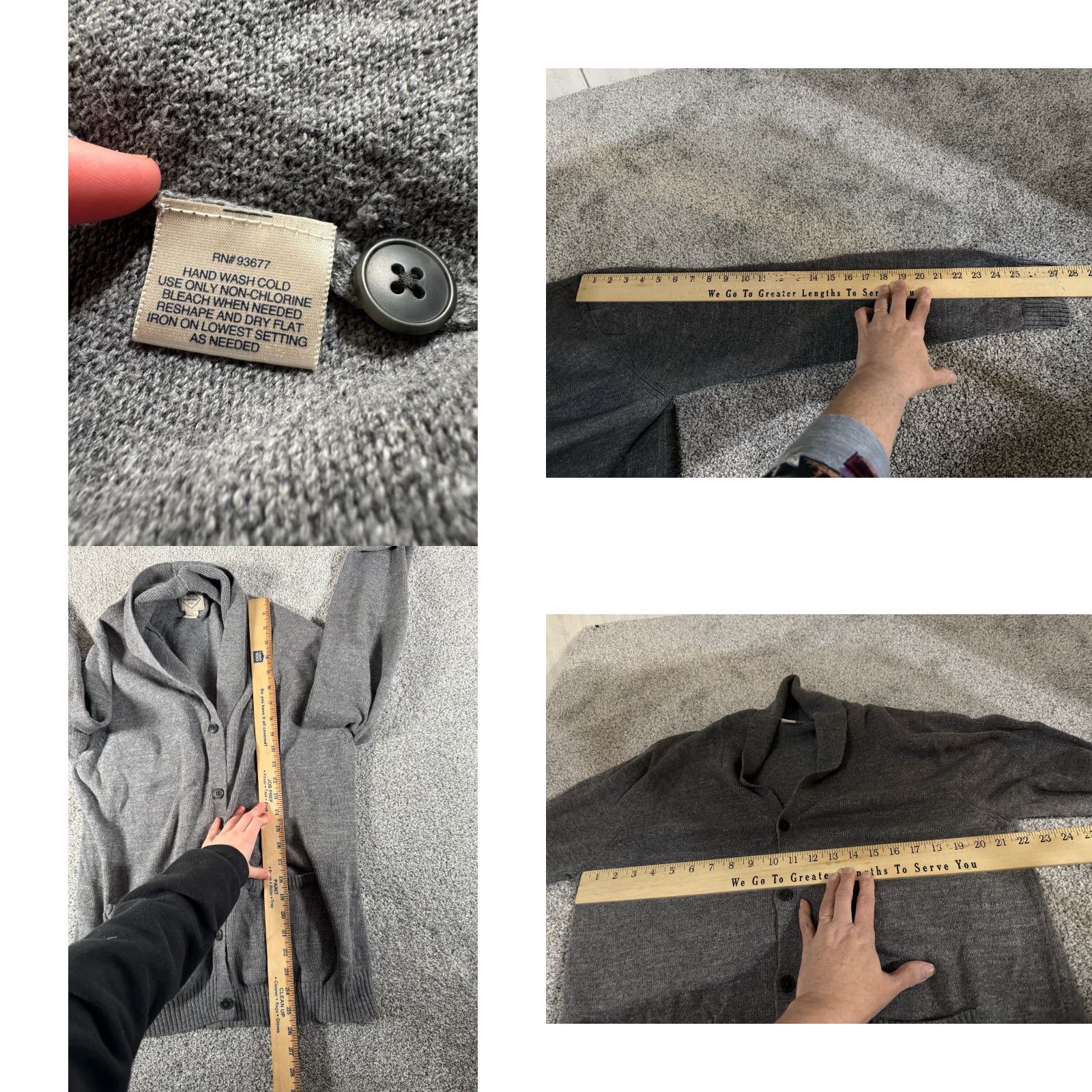Vintage St Johns Bay Cardigan Mens L Grandpa Sweater Pockets Shawl Collar Classic Gray 100% Cotton Knit Pocketed Regular Mens Size US L / EU 52-54 / 3 - 8 Thumbnail