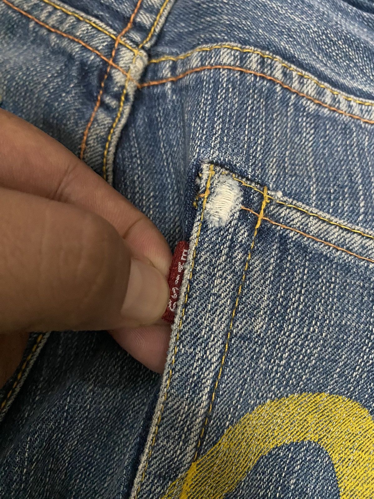 offer Vintage Evisu Distress Denim Jeans