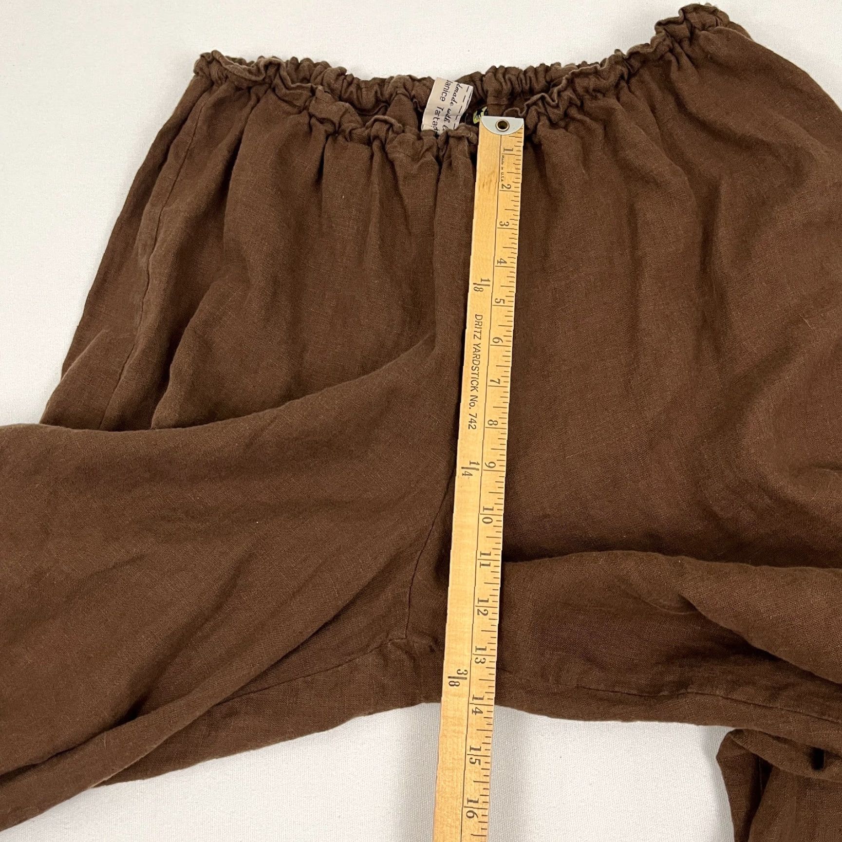 Vintage Womens Linen Pants Sz 30 - 42 Adjustable Elastic Waist Baggy Wide Leg High Rise Size 36" / US 14 / IT 50 - 7 Thumbnail