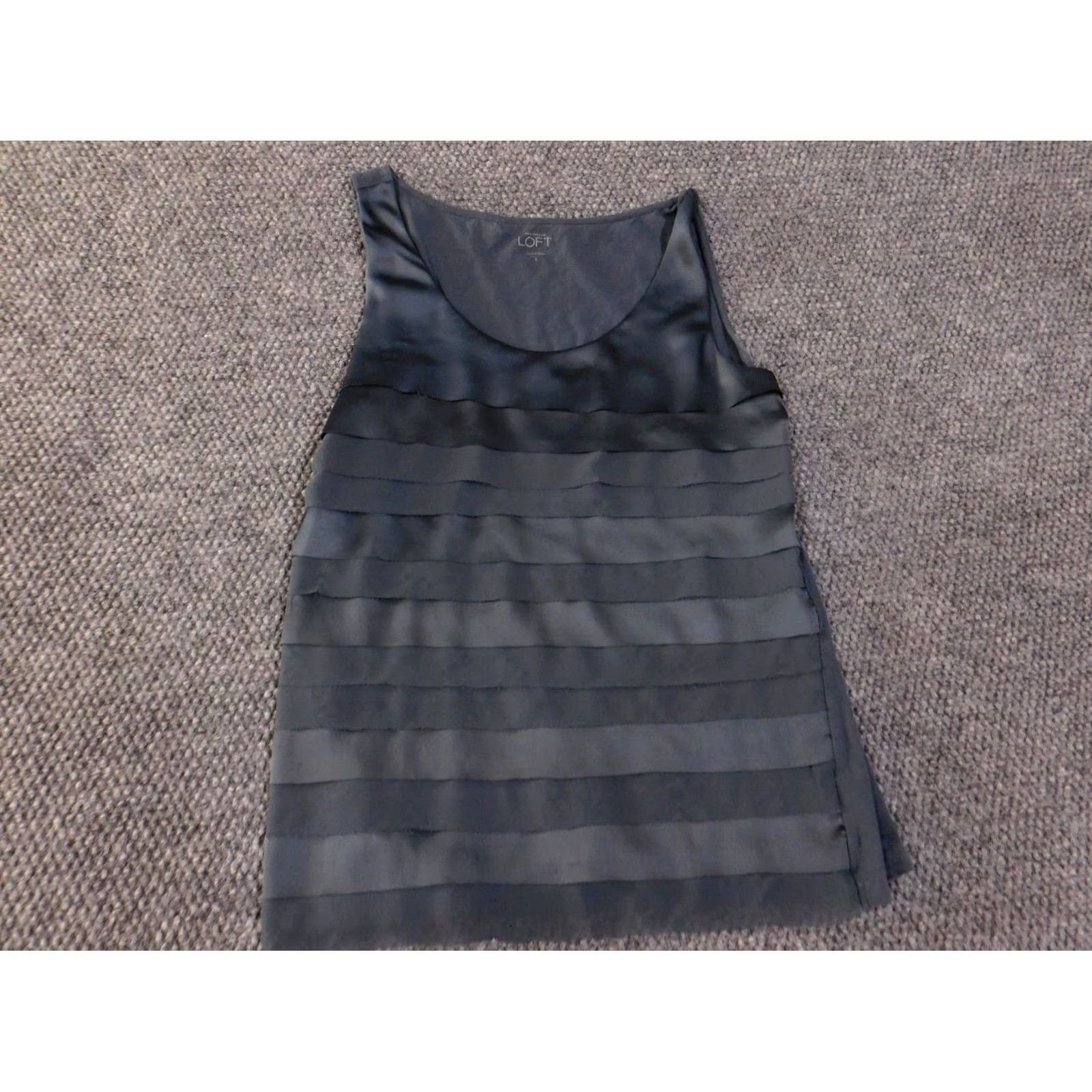Ann Taylor Loft Ann Taylor Loft Blouse Womens Small Blue Tiered Sleeveless Ruffle Casual Cotton Rayon Floral Size S / US 4 / IT 40 - 3 Thumbnail