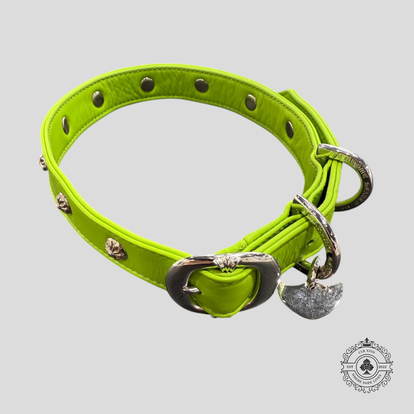 Chrome Hearts Chrome Hearts Leather Dog Collar in Green Size ONE SIZE - 1 Thumbnail