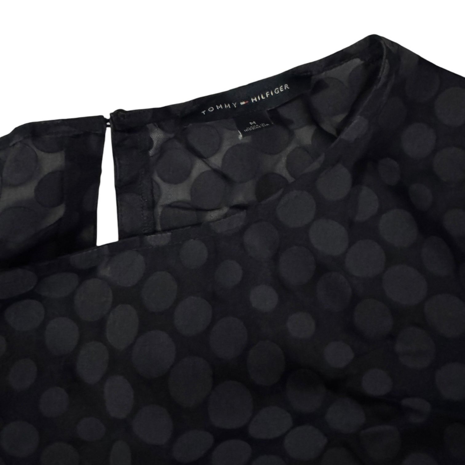 Tommy Hilfiger Tommy Hilfiger Navy Blue Sheer Top Covered in Dots – Medium Size M / US 6-8 / IT 42-44 - 2 Thumbnail