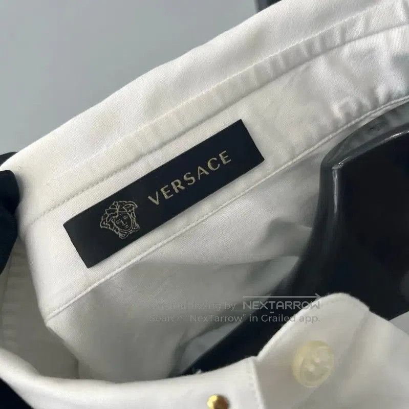 Versace Versace White Cotton Long Sleeve Shirt . Size S / US 4 / IT 40 - 3 Thumbnail