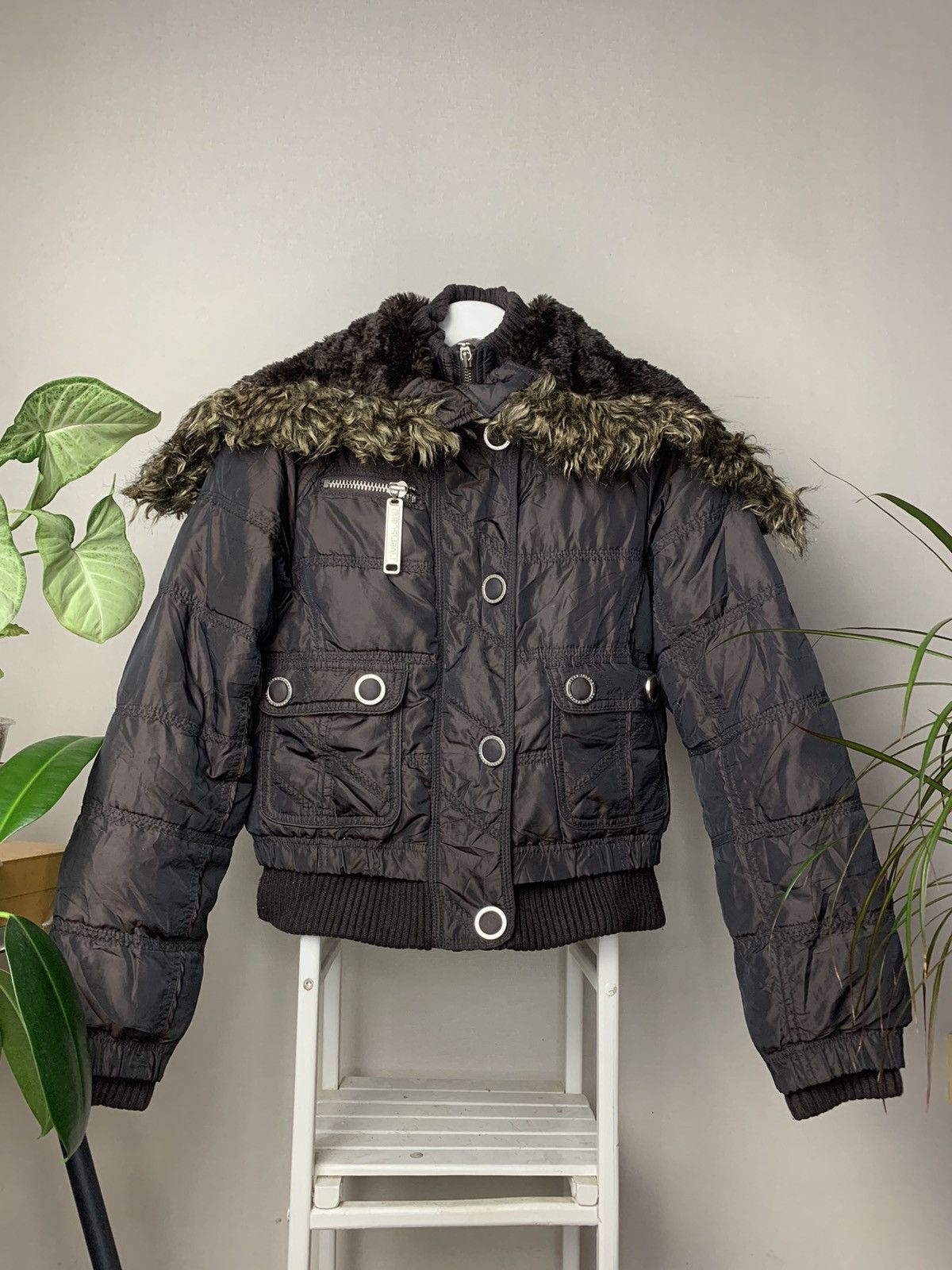 Pre-owned If Six Was Nine X Le Grande Bleu L G B Y2k Women Faux Fur Jacket Lgb Alpha Industries N-2b Styled