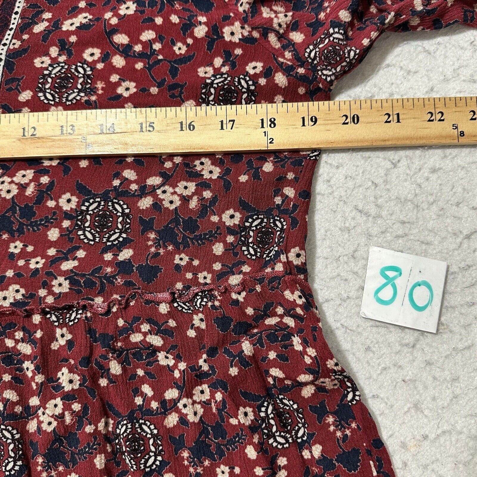 Other Knox Rose Small Dress V Neck Floral Red Lightweight Pullover Size S / US 4 / IT 40 - 8 Thumbnail