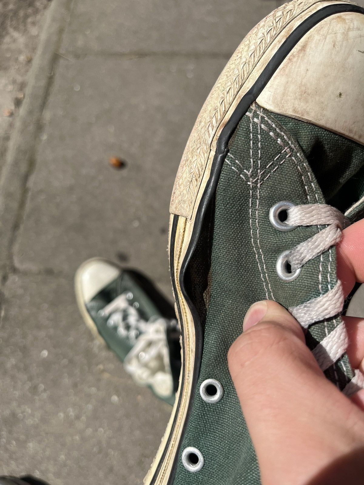 Converse Vintage Converse Chuck 70 High Washed Green Trashed 90s y2k Size US 9 / EU 42 - 11 Thumbnail