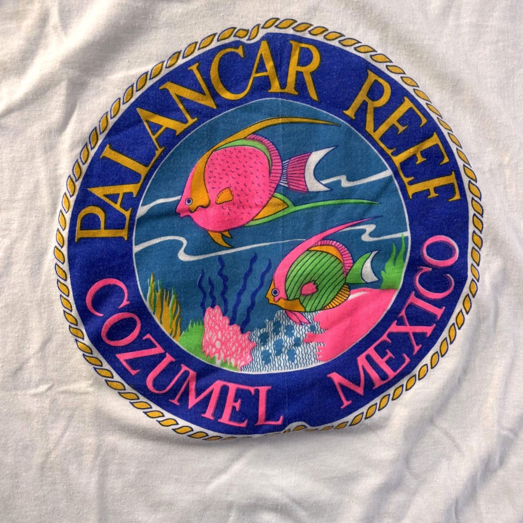 REEF Nike Shirt Mens Small White Palancar Reef Cozumel Mexico Graphic T-Shirt Size US S / EU 44-46 / 1 - 2 Thumbnail