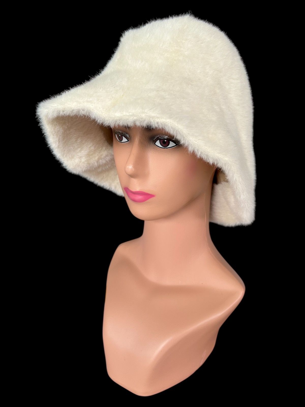 Japanese Brand Mohawk Japanese Punk Bondage Style Fur hairy Bucket Hats Size ONE SIZE - 1 Thumbnail