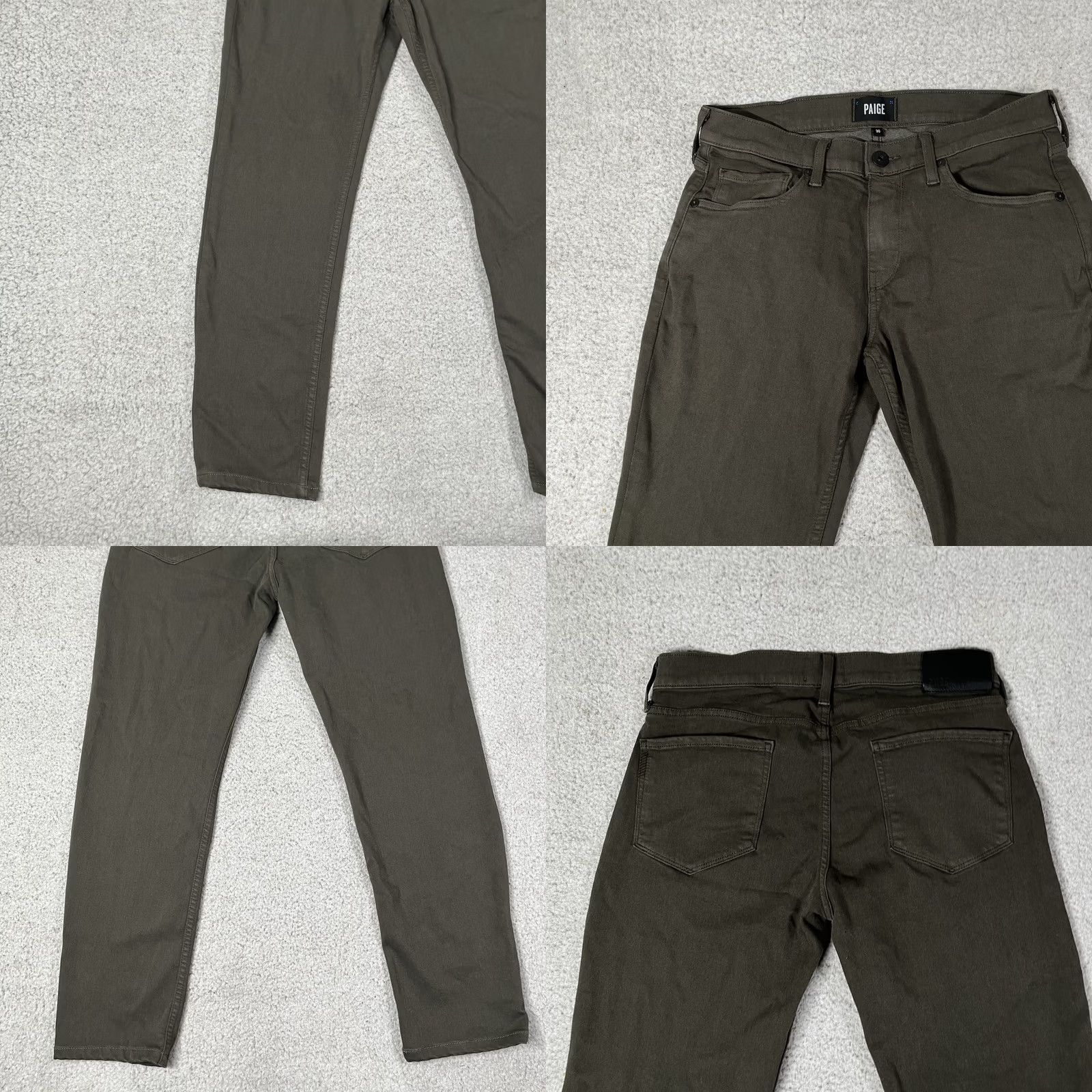 Paige Paige Jeans Mens Slim Straight 30 Green Stretch Federal Denim USA 5-Pocket Slim Fit Regular Waist Size 30 Inseam 28in Size US 30 / EU 46 - 8 Thumbnail